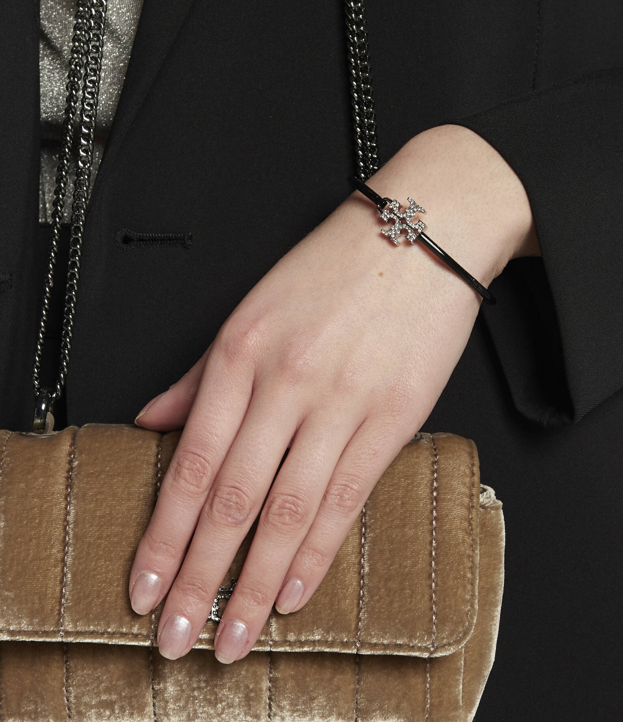 Tory Burch Brățară Eleanor Enamel Pave Hinged Cuff