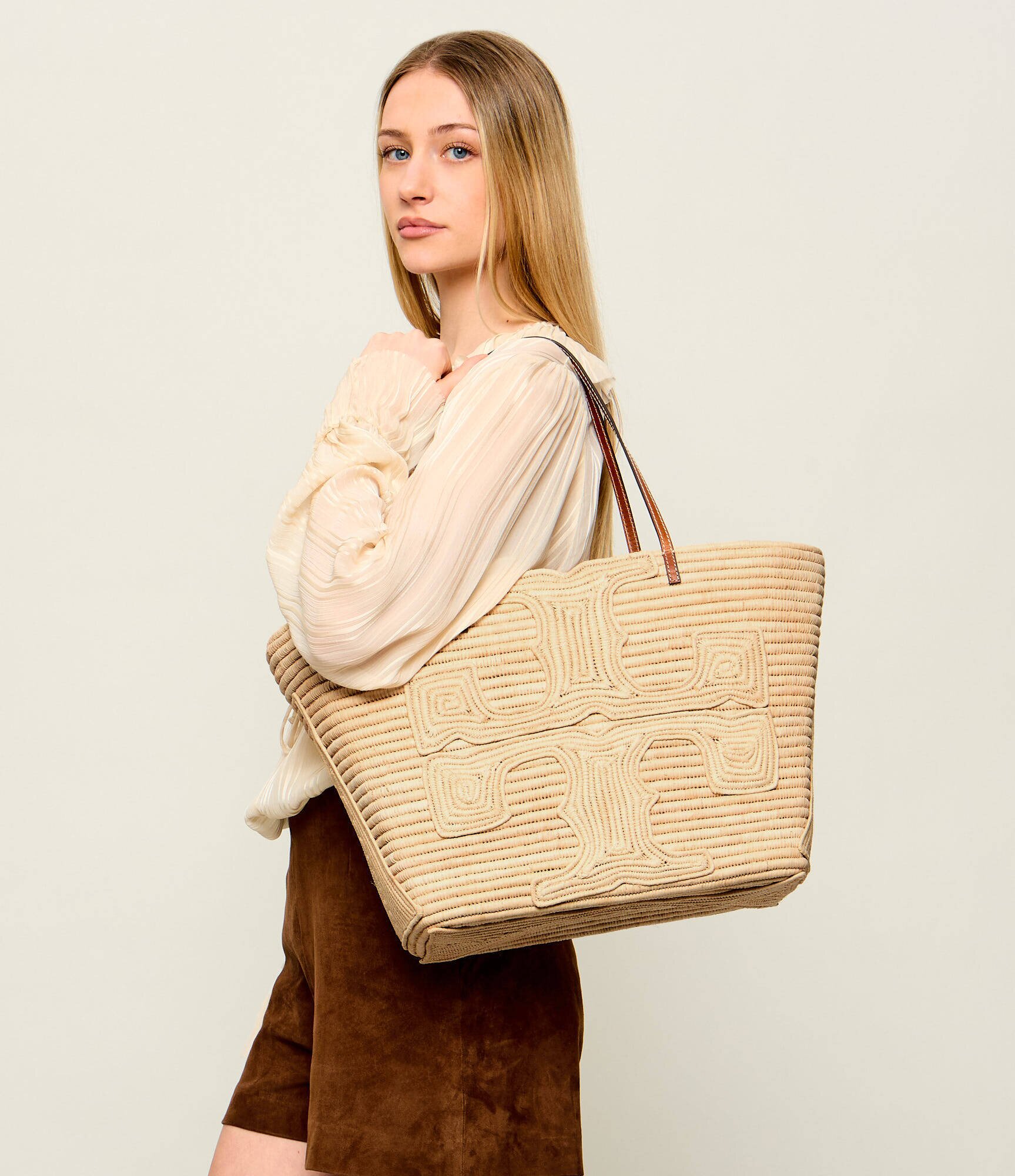 Tory Burch Geantă shopper + borsetă Ella | x Doum cu adaos de piele