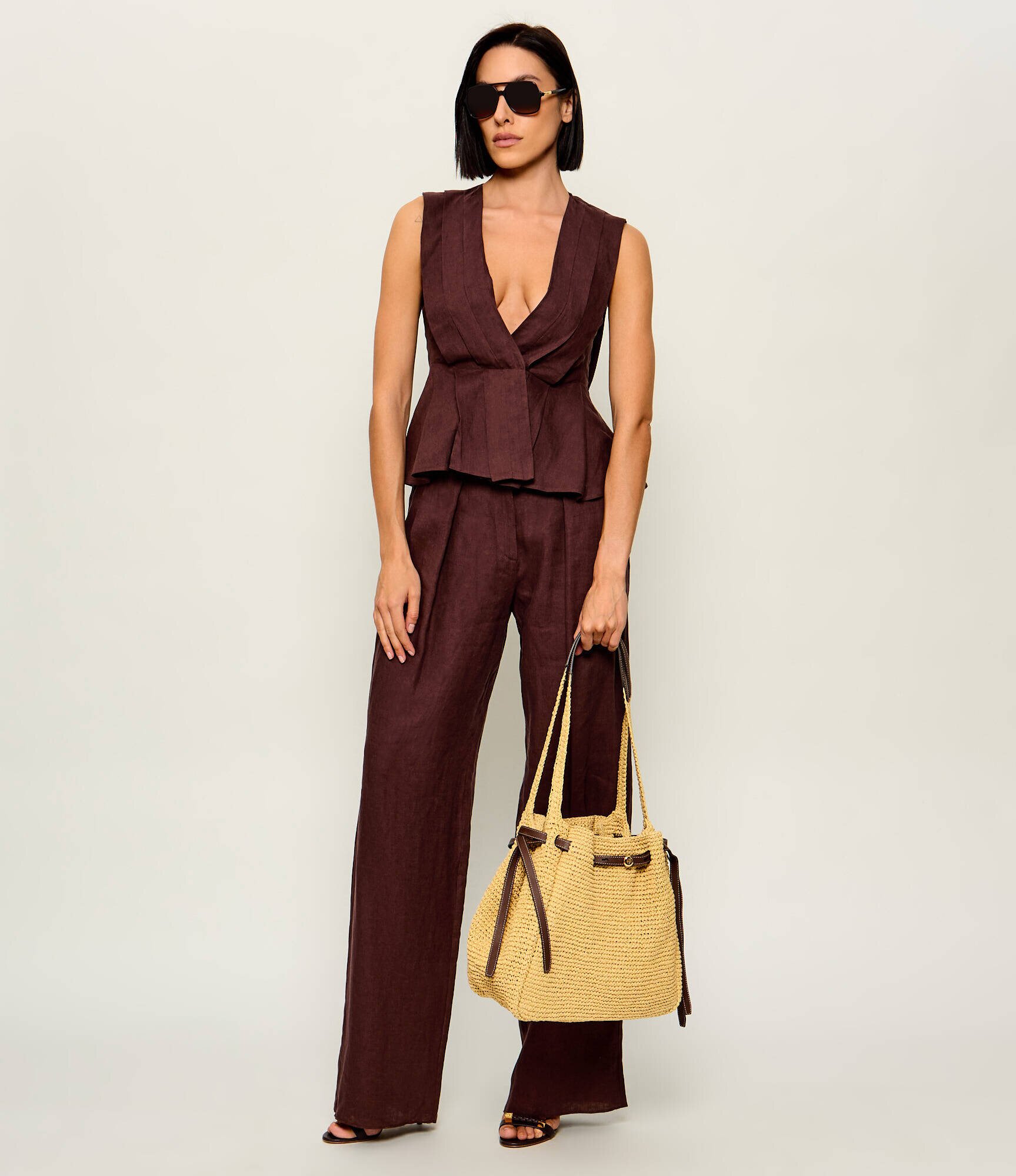 Tory Burch Geantă shopper Romy cu adaos de piele