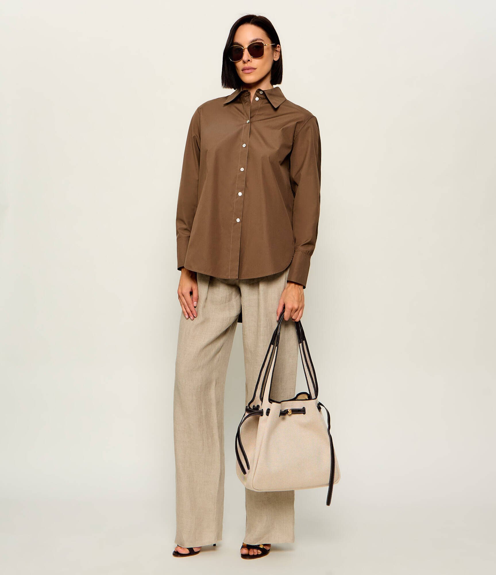 Tory Burch Geantă shopper Romy cu adaos de piele