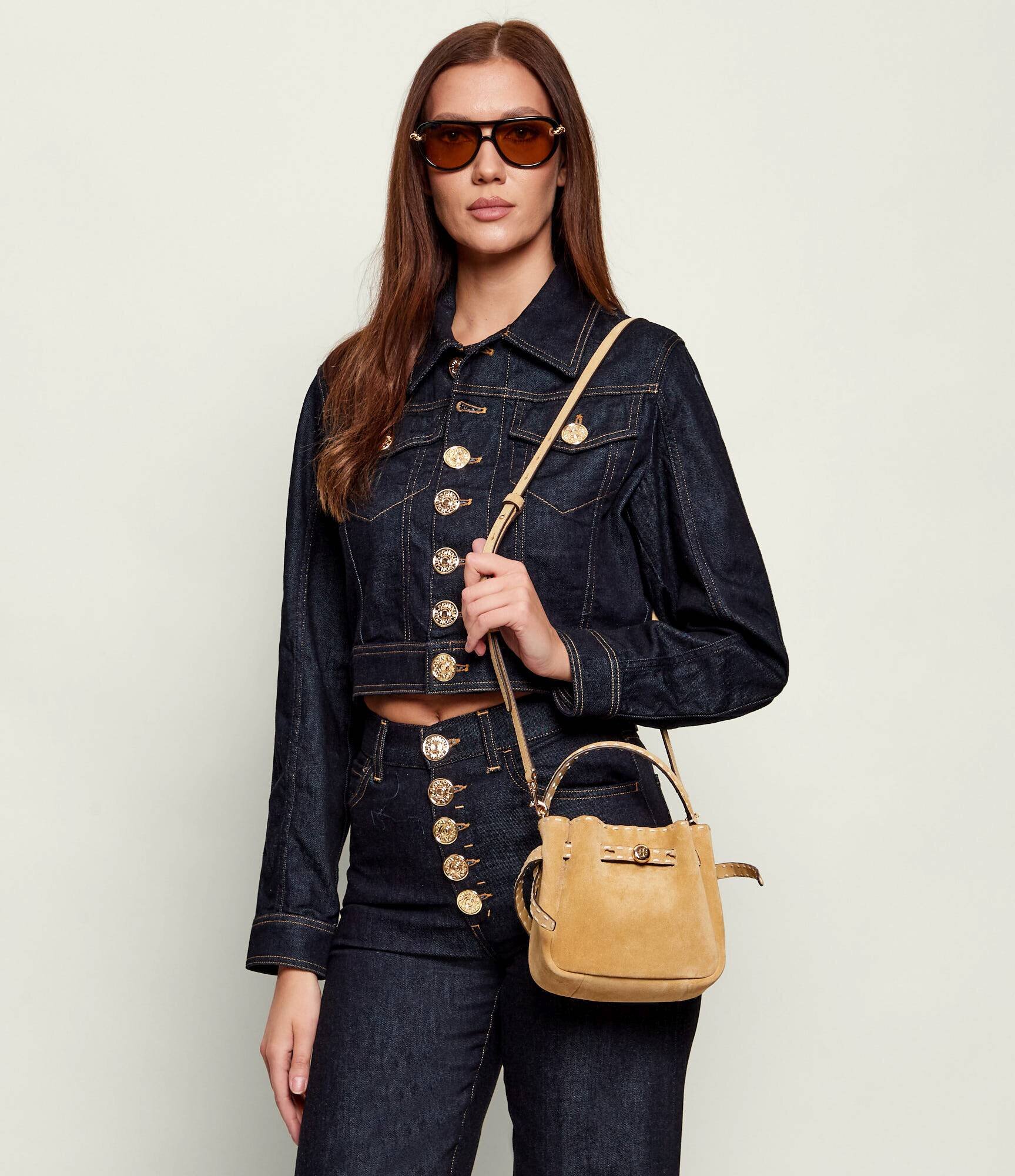 Tory Burch Geantă tip sac Romy Mini | piele întoarsă