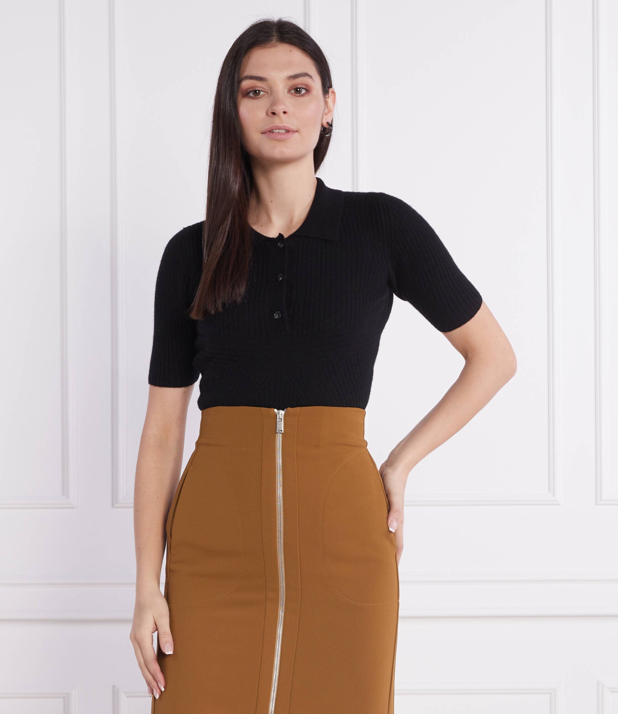 Trussardi De lână polo | Slim Fit cu adaos de cașmir