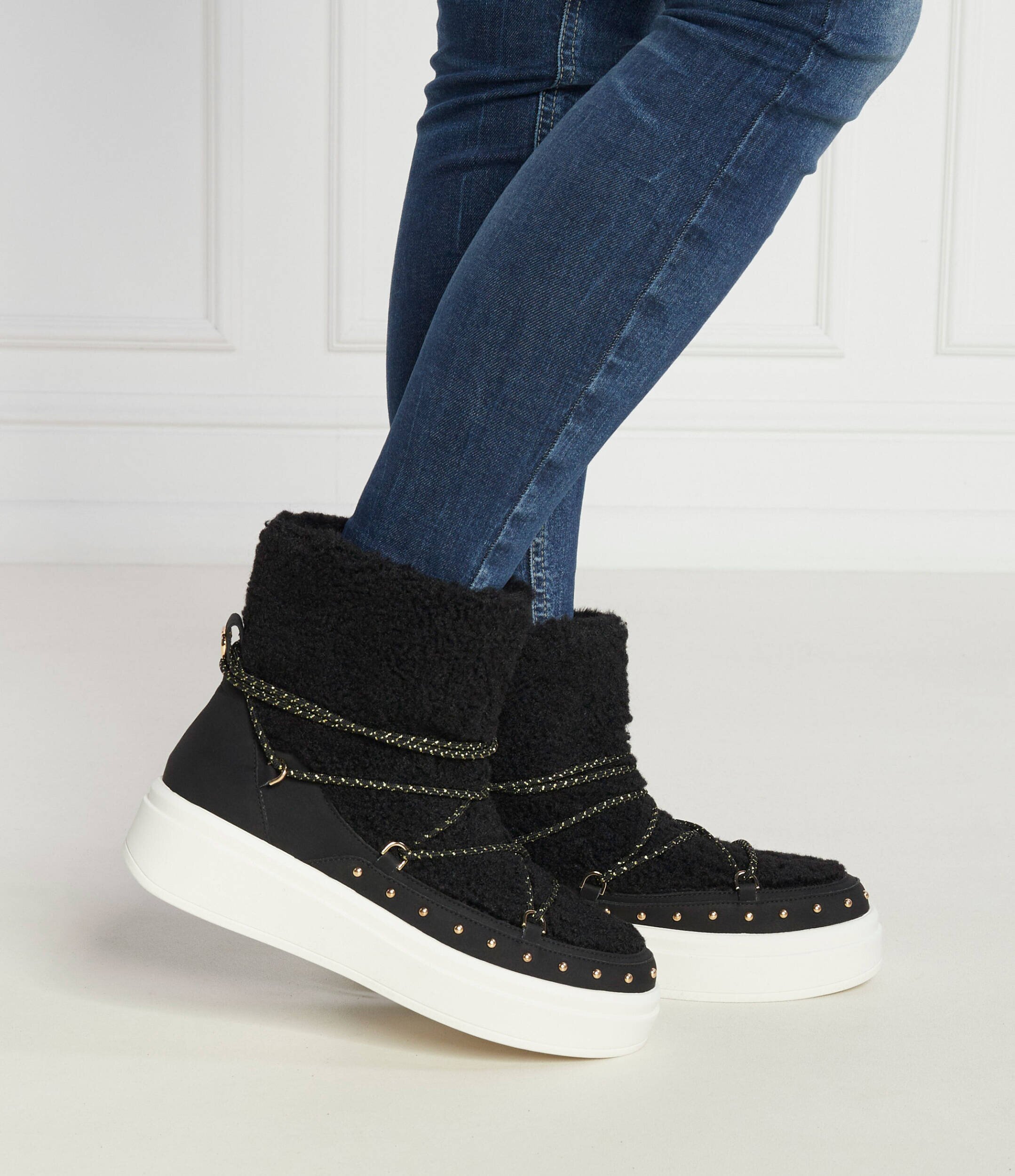 TWINSET Bocanci | piele | shearling cu adaos de lână