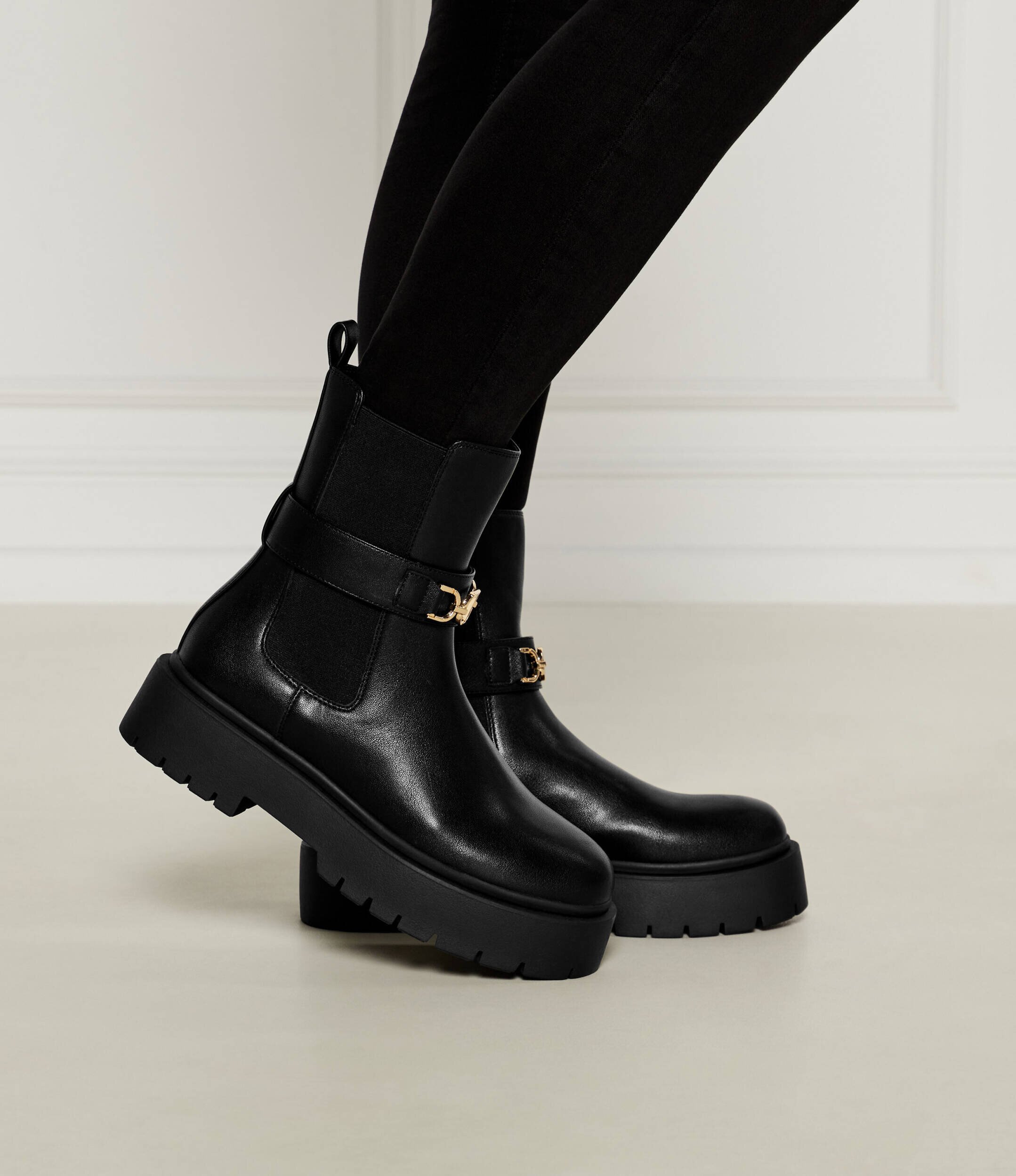 TWINSET Botine cu adaos de piele