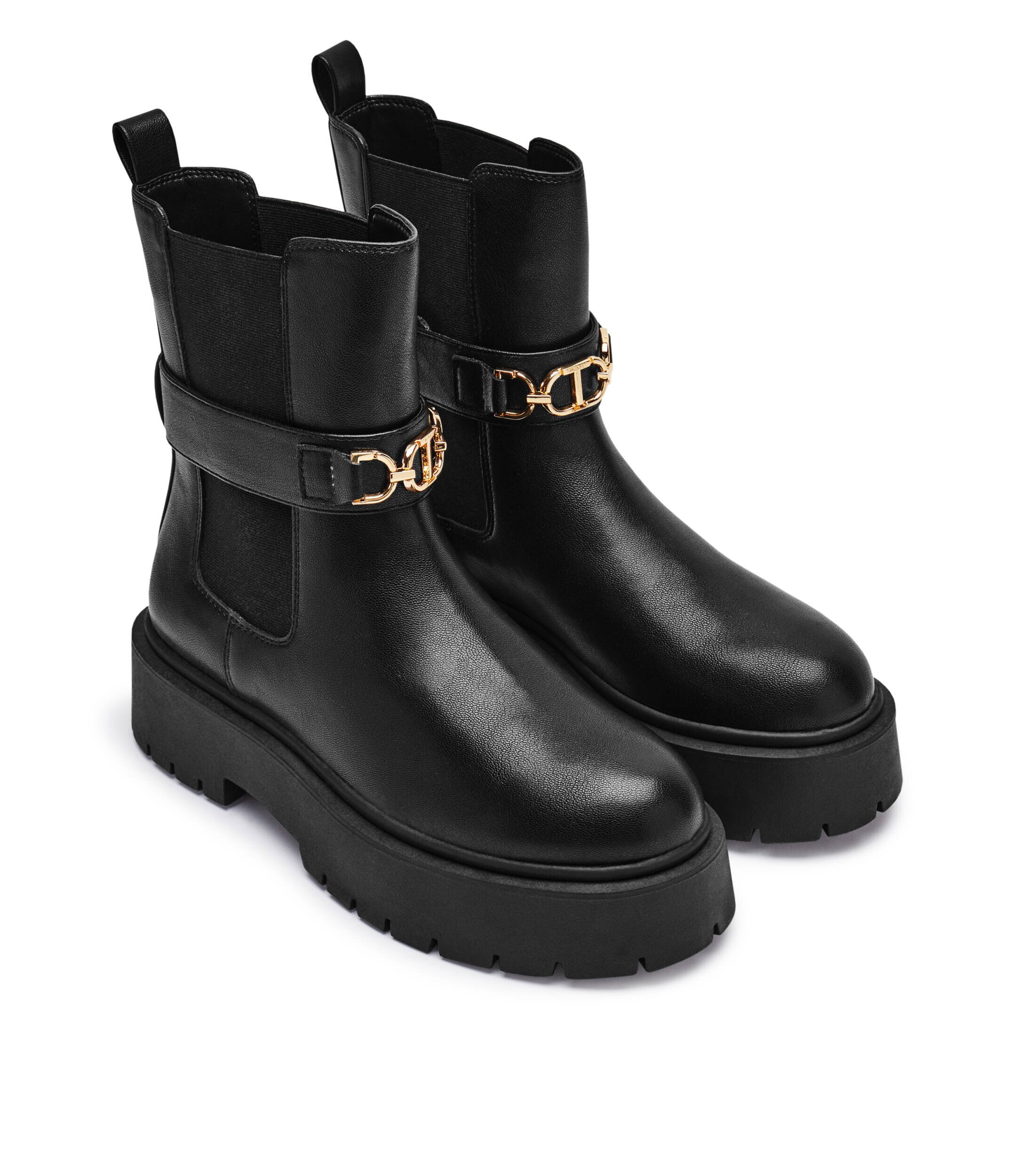TWINSET Botine cu adaos de piele