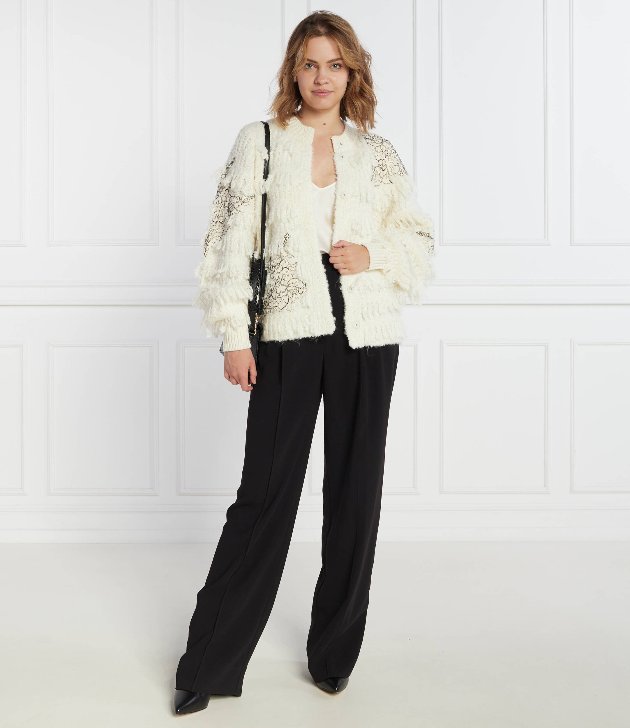 TWINSET Cardigan | Regular Fit cu adaos de lână