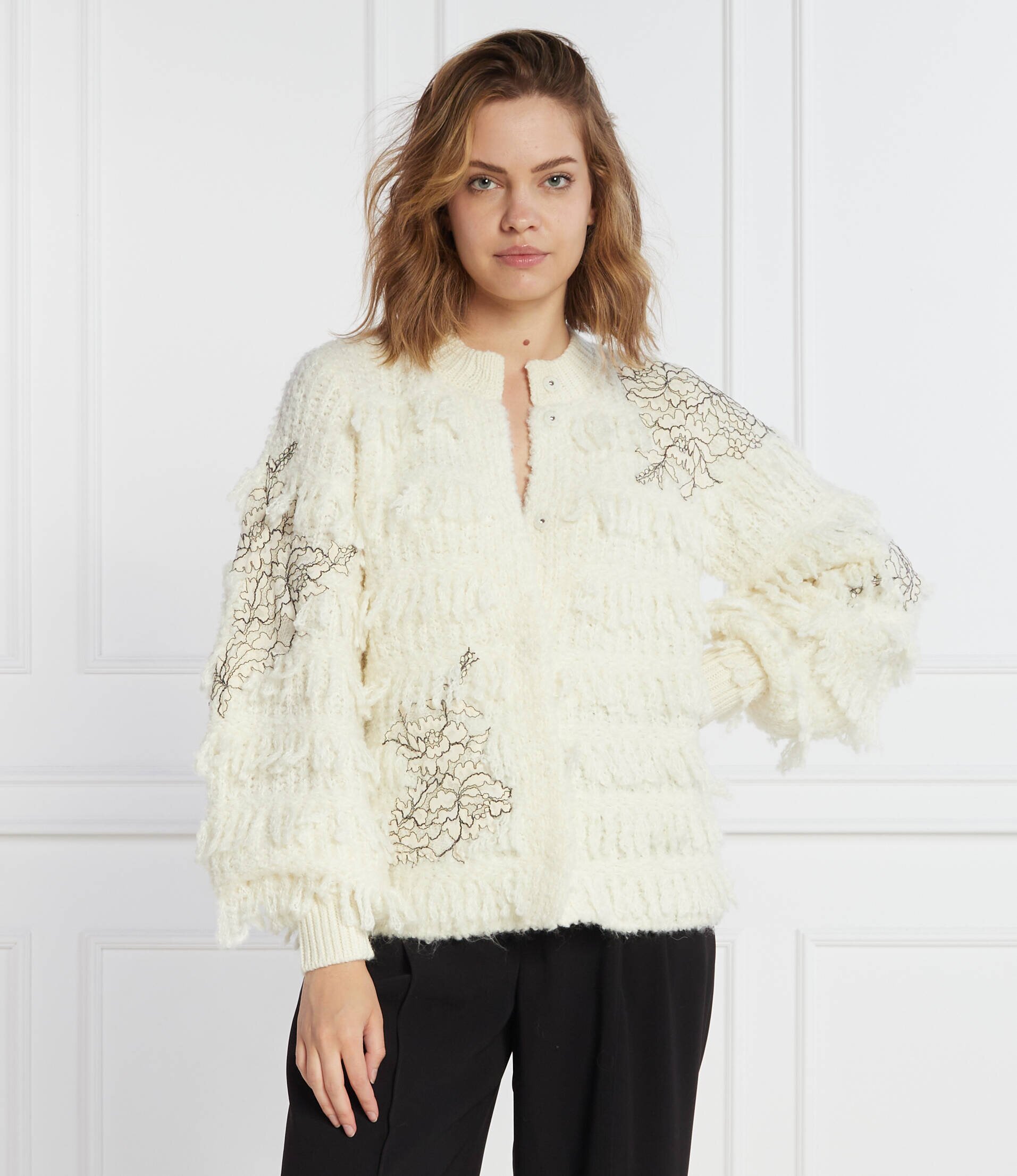 TWINSET Cardigan | Regular Fit cu adaos de lână