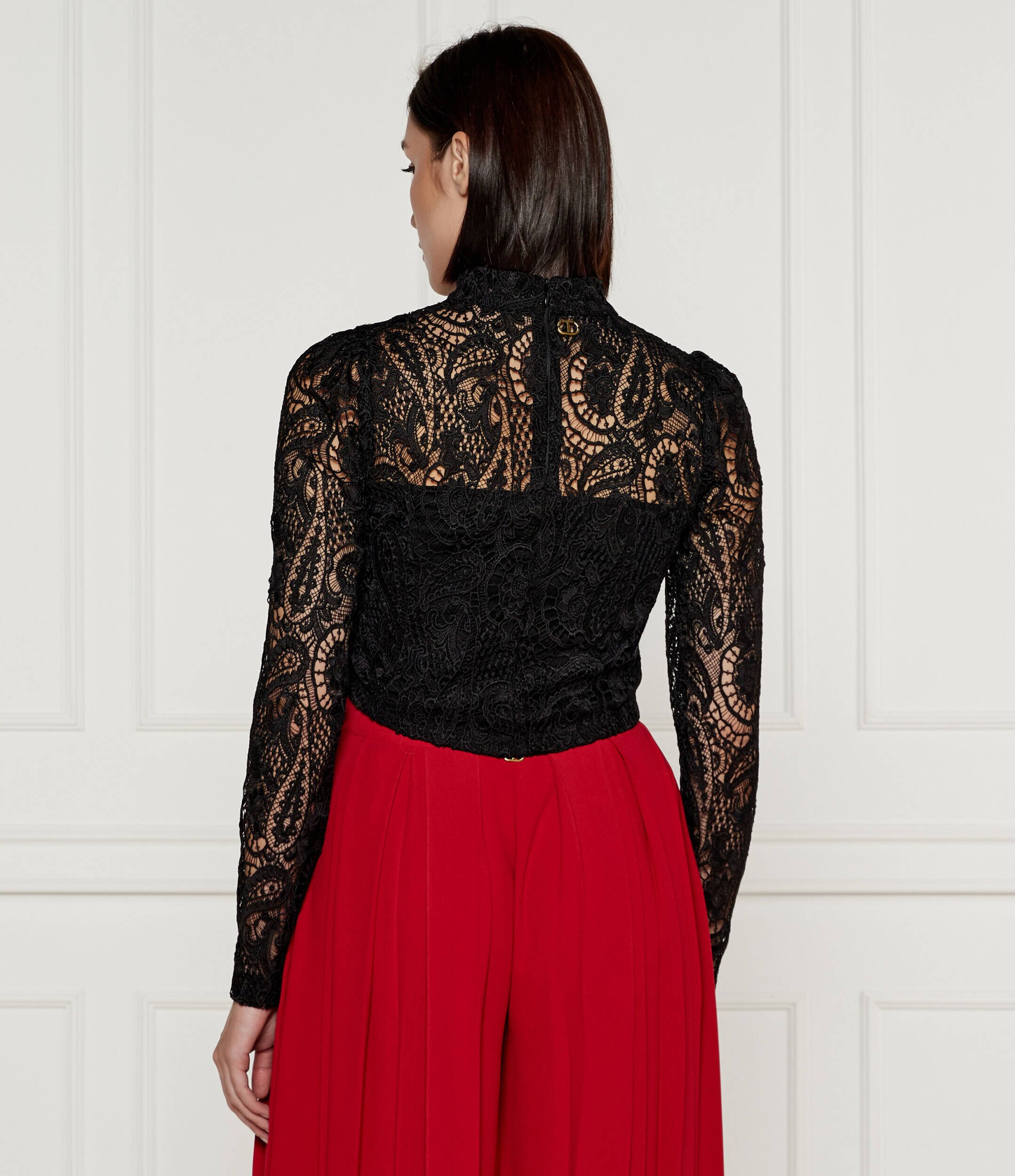 TWINSET De dantelă bluză | Cropped Fit