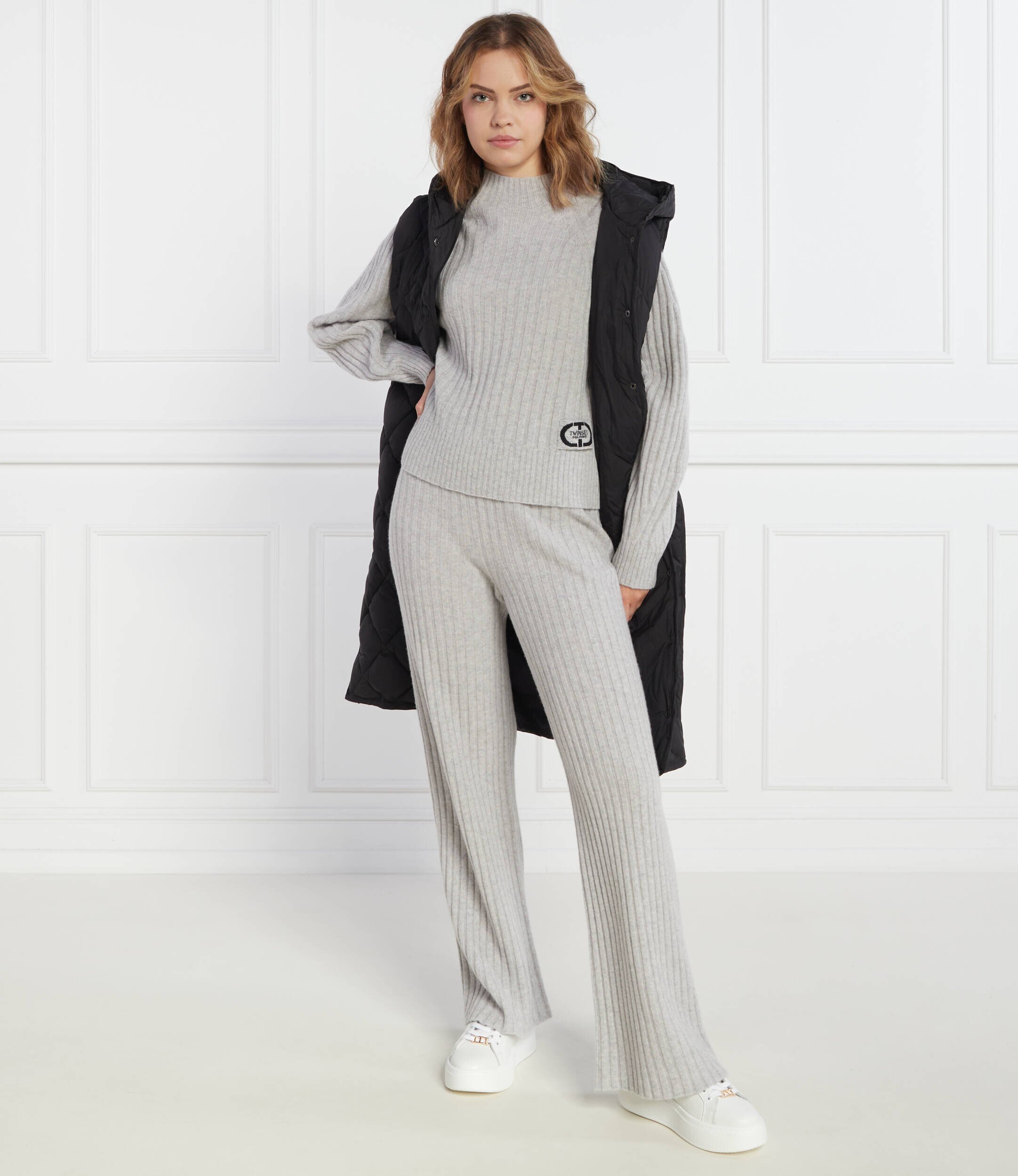 TWINSET De lână pantaloni de tricot | Regular Fit cu adaos de cașmir