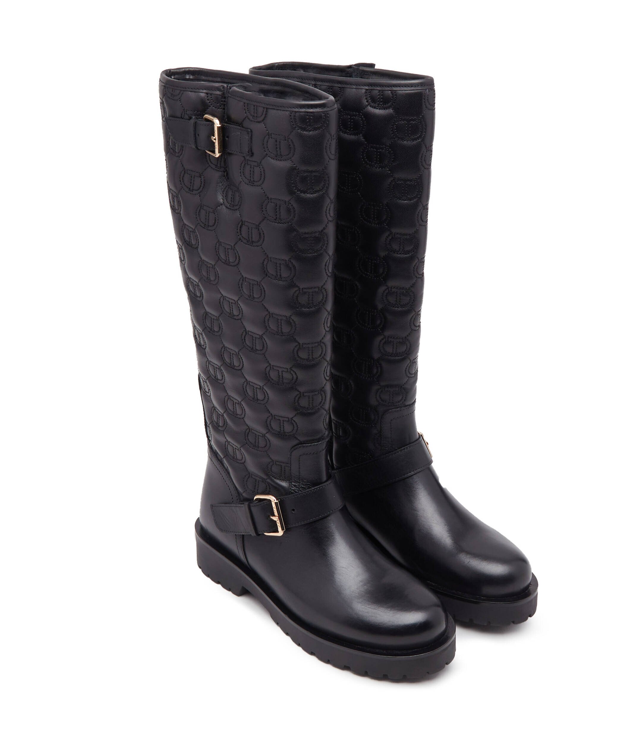 TWINSET De piele cizme de echitație