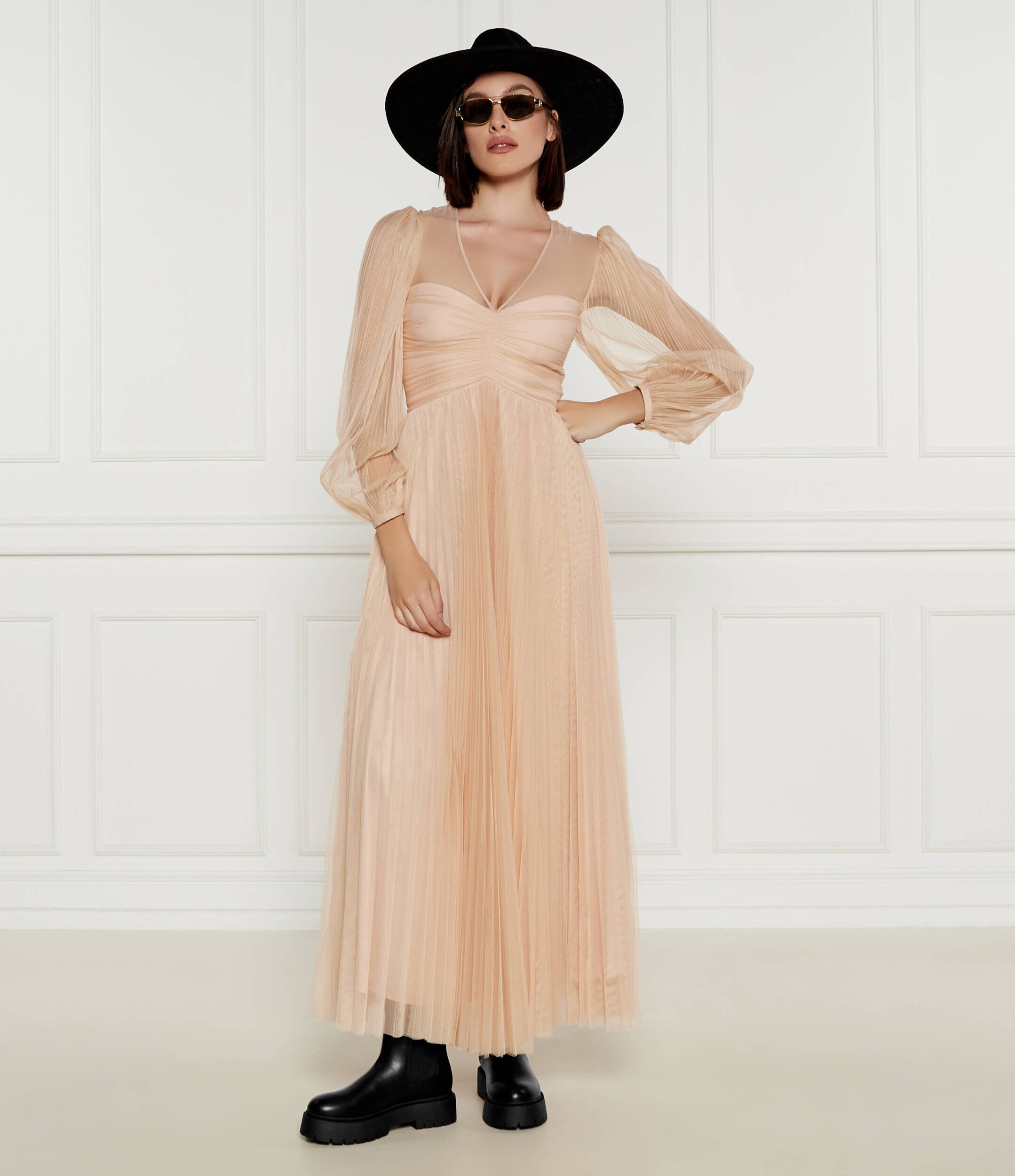 TWINSET Ghete chelsea cu adaos de piele