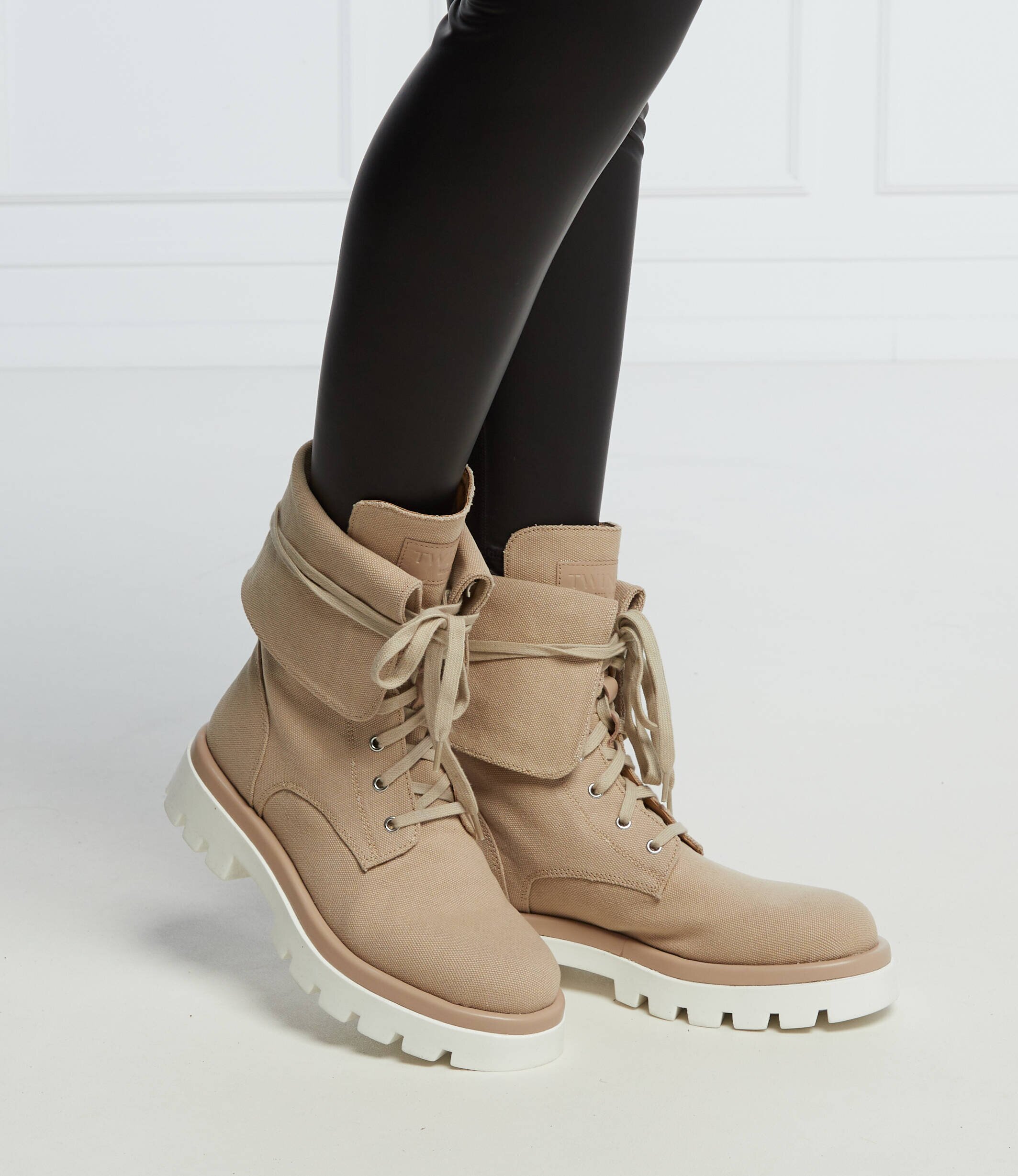 TWINSET Insulete Anfibio cu adaos de piele