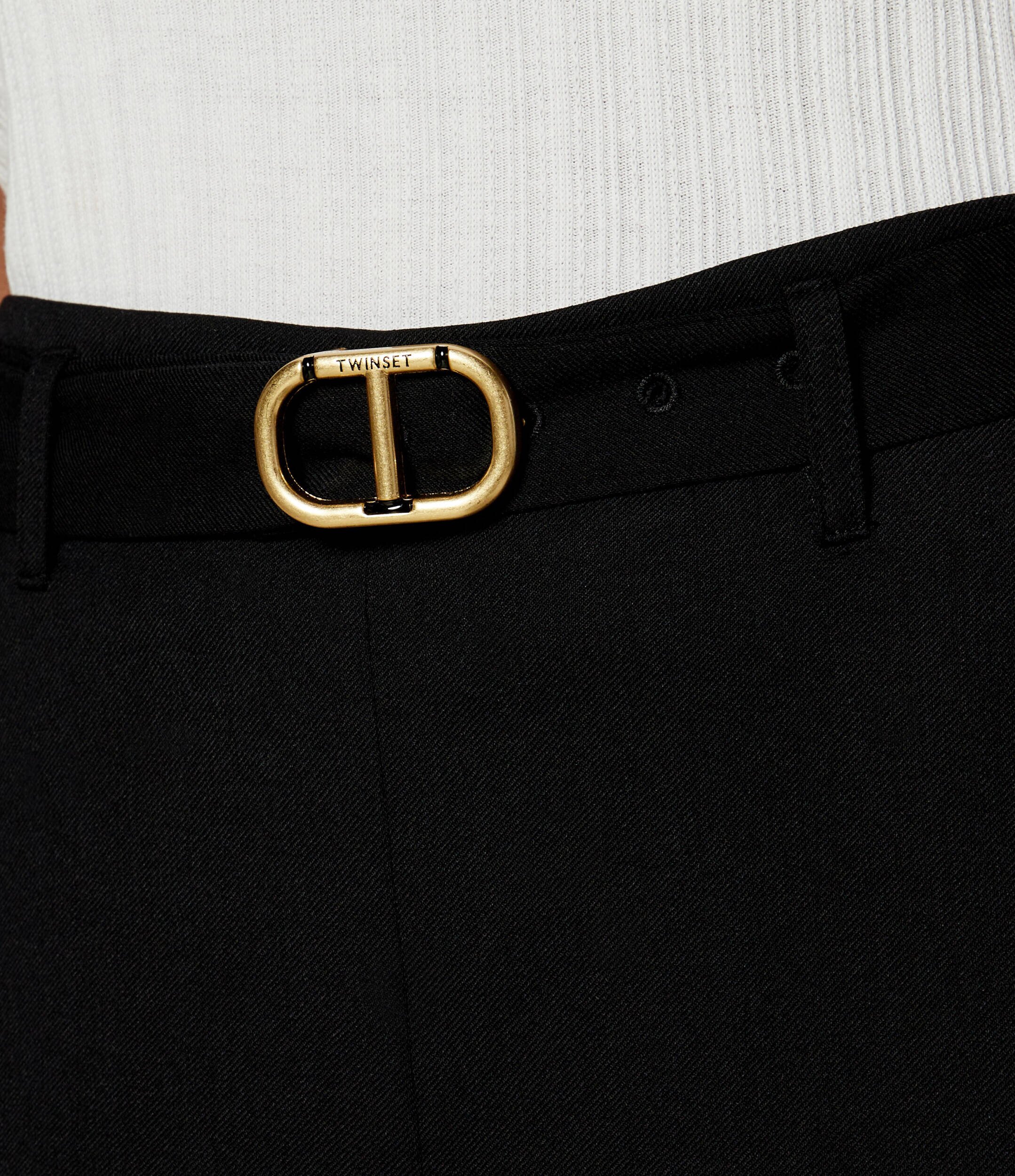 TWINSET Pantaloni | Loose fit cu adaos de lână
