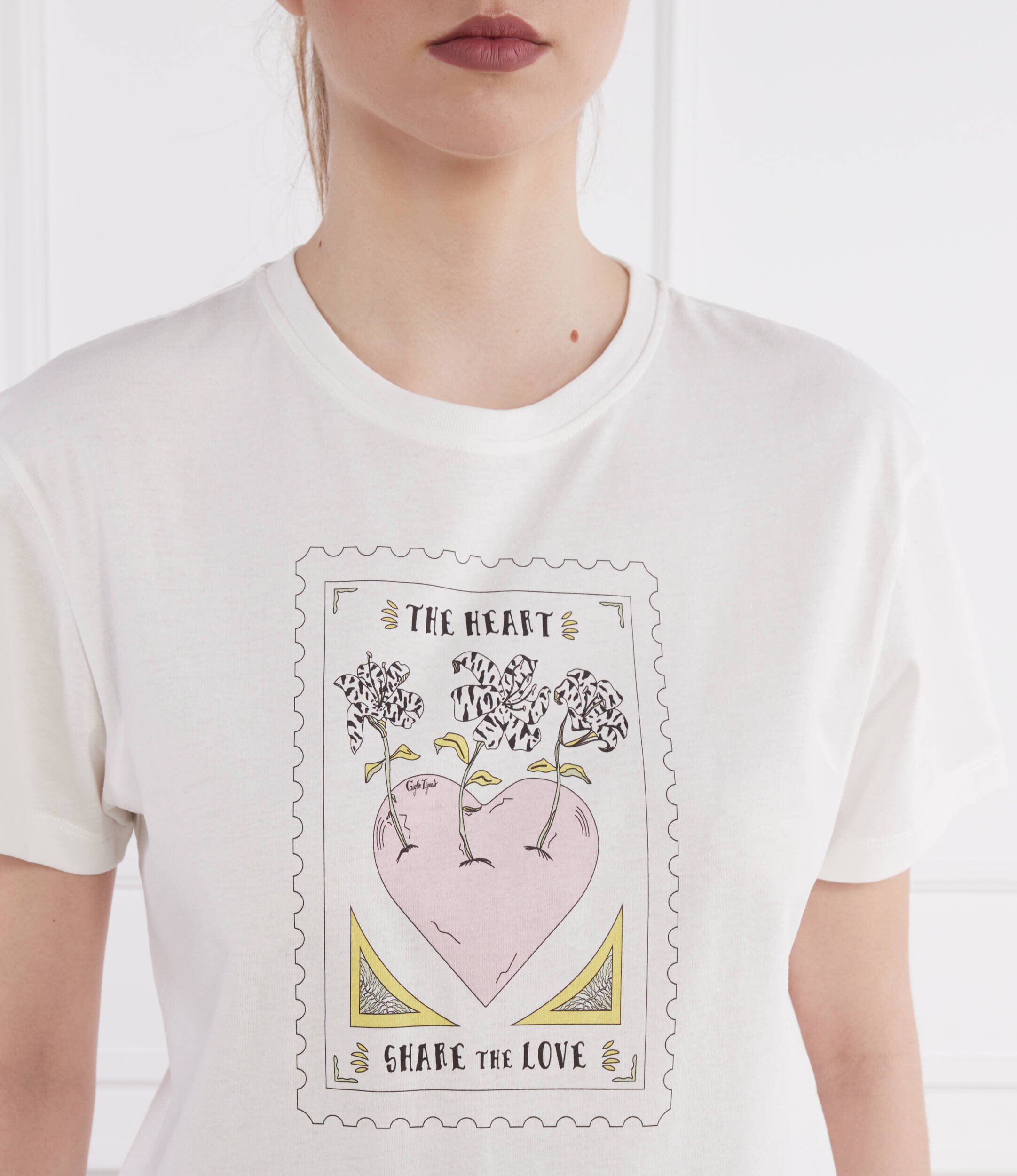 TWINSET Tricou PINK HEART | Regular Fit