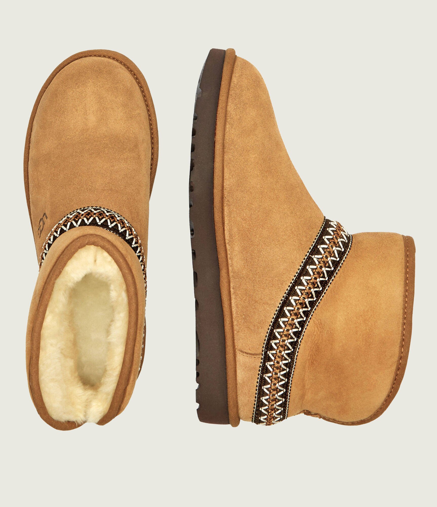UGG Bocanci Classic Mini Crescent | piele întoarsă | lână