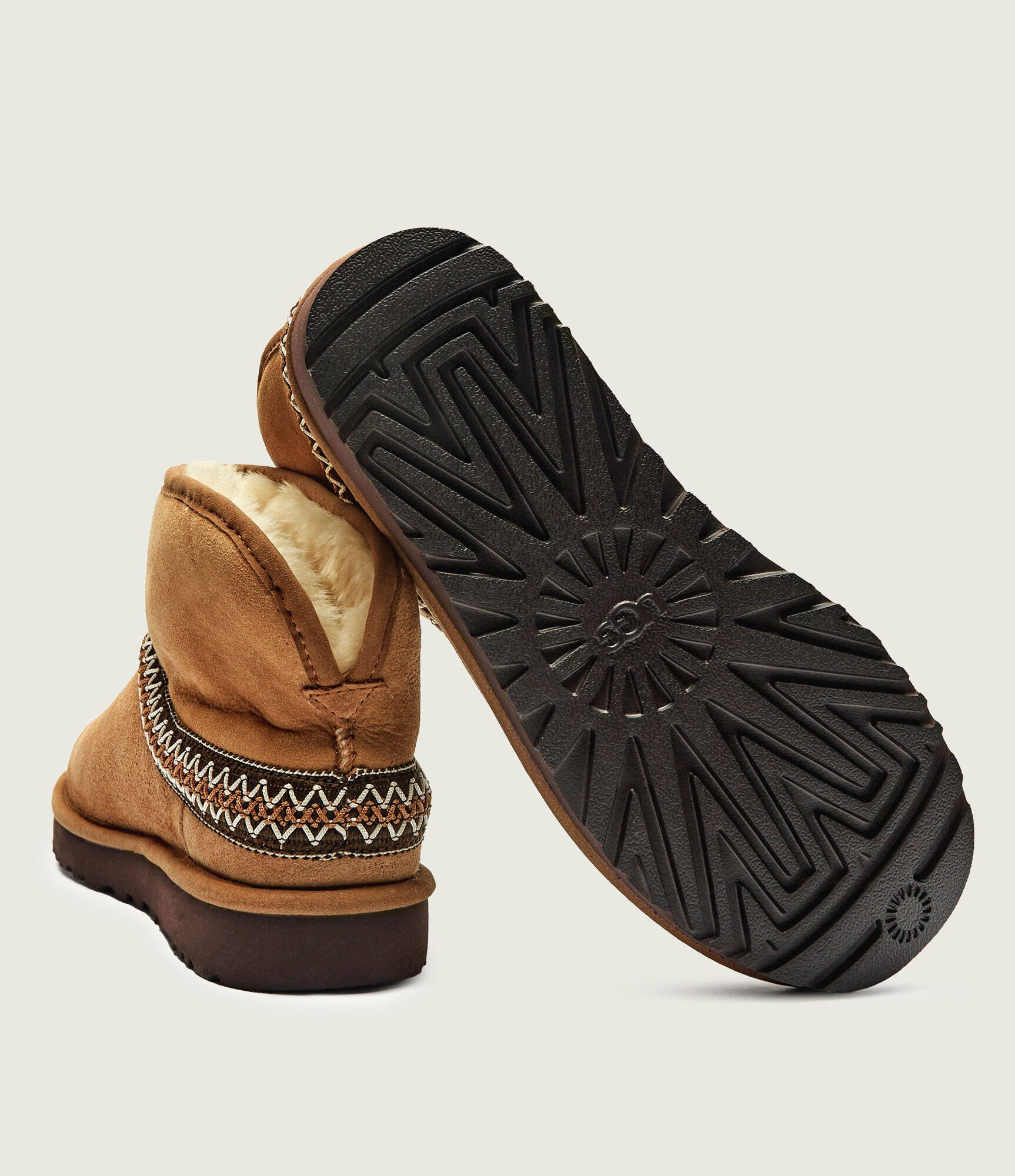 UGG Bocanci Classic Mini Crescent | piele întoarsă | lână