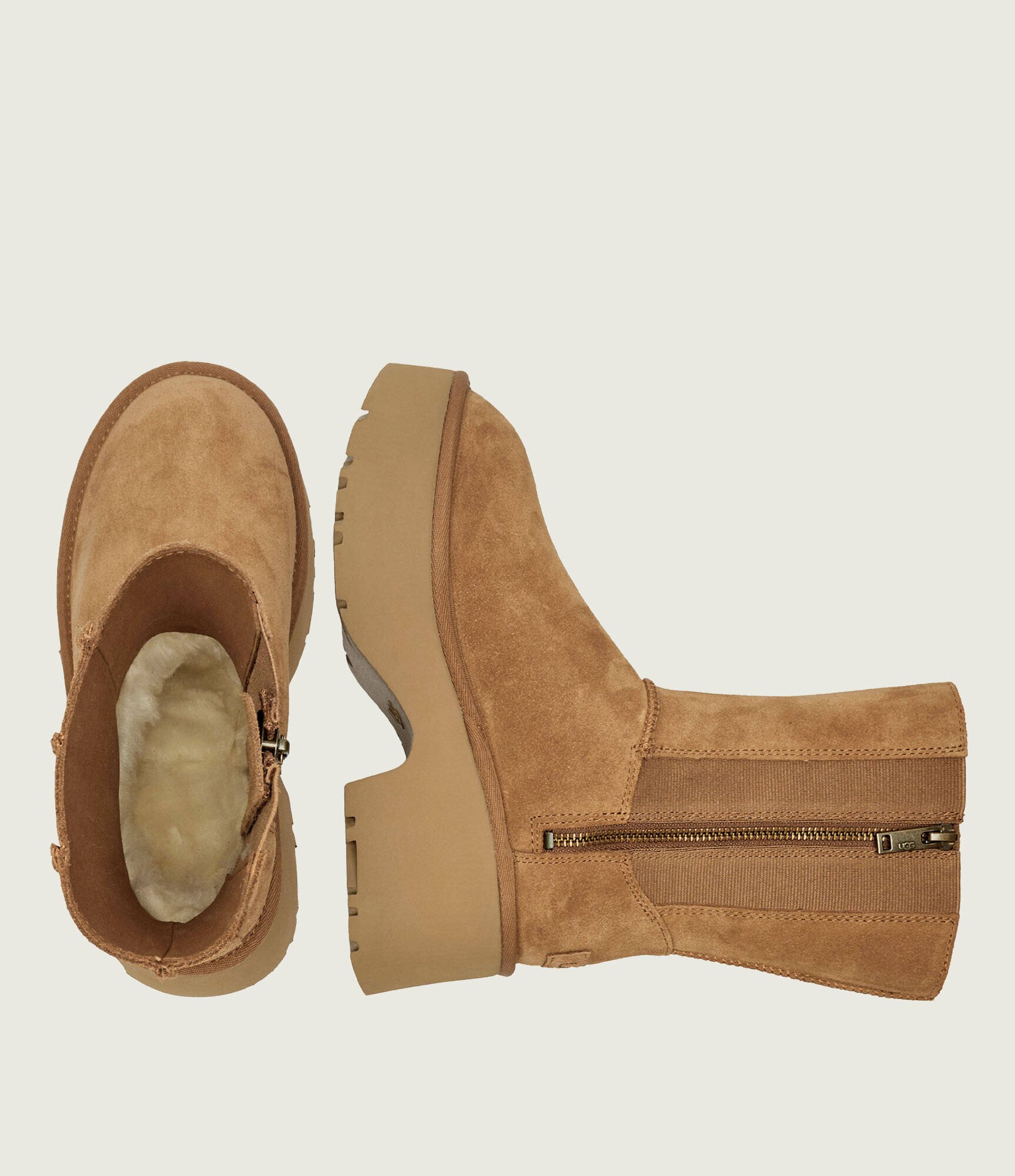 UGG Bocanci Classic Twin New Heights | piele întoarsă