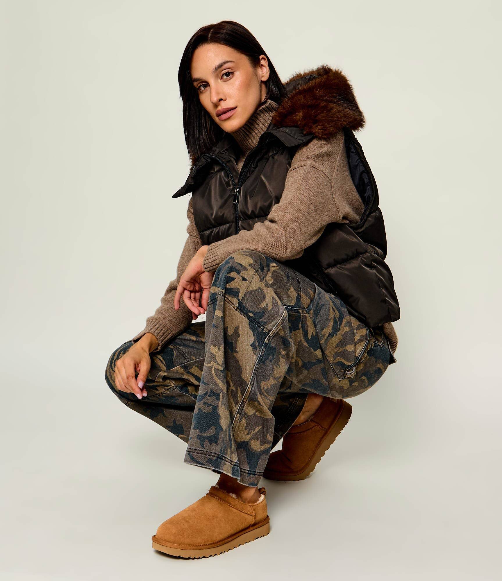 UGG Bocanci W CLASSIC MICRO | piele întoarsă (zamsz) | cu adaos de lână