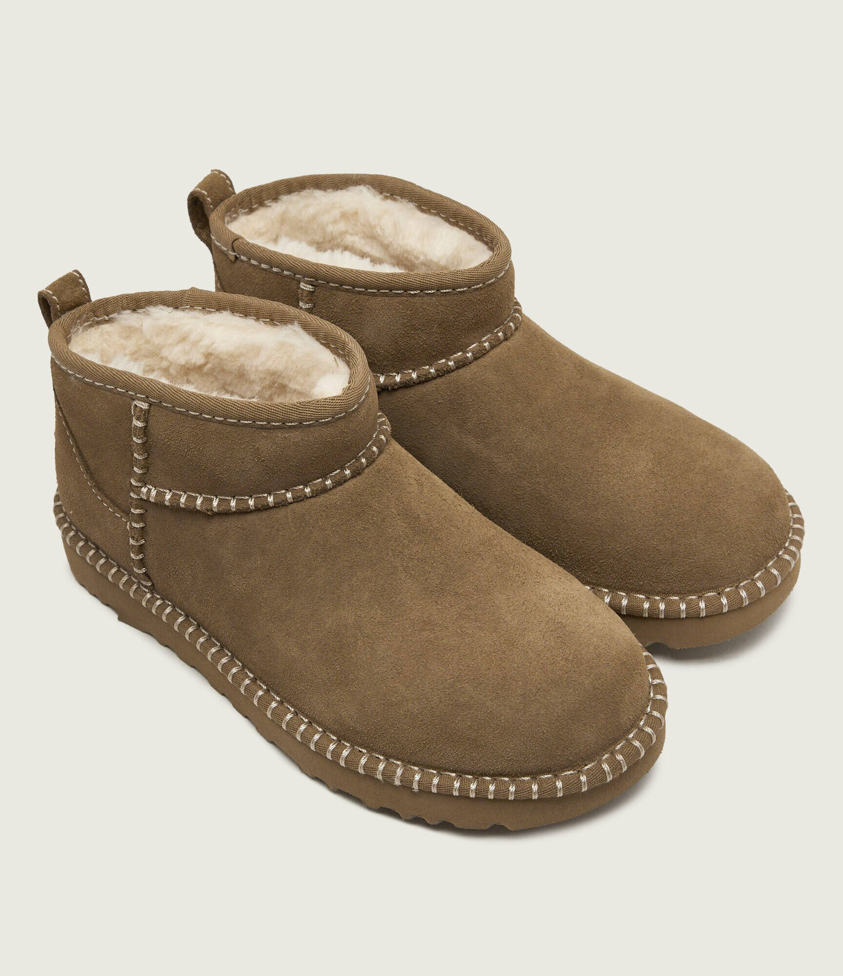 UGG Bocanci W Classic Ultra Mini Botanic | lână | piele întoarsă