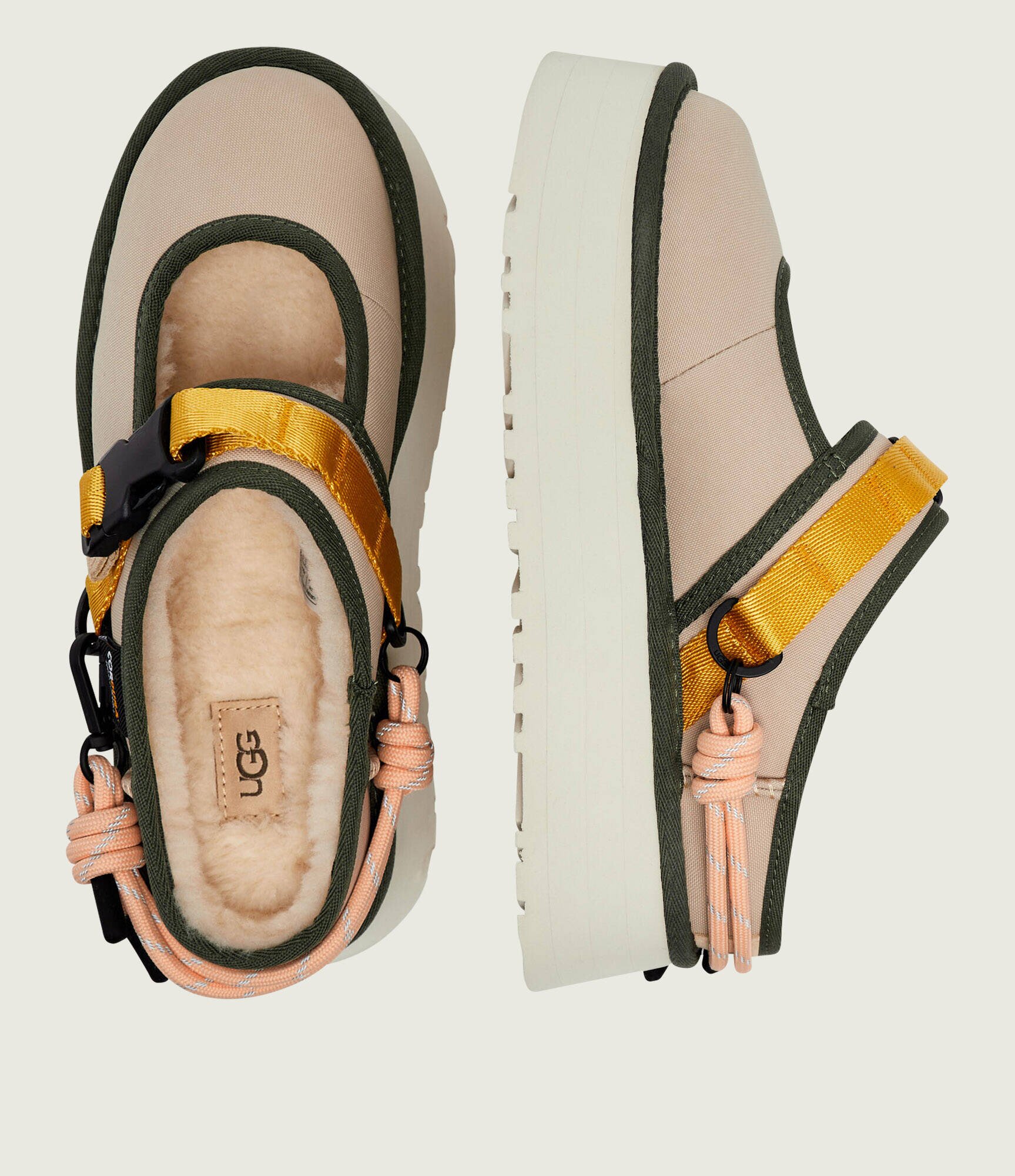 UGG Căptușite mules (încălțăminte) BEA MARY JANE WILDWOOD cu adaos de lână | CORDURA