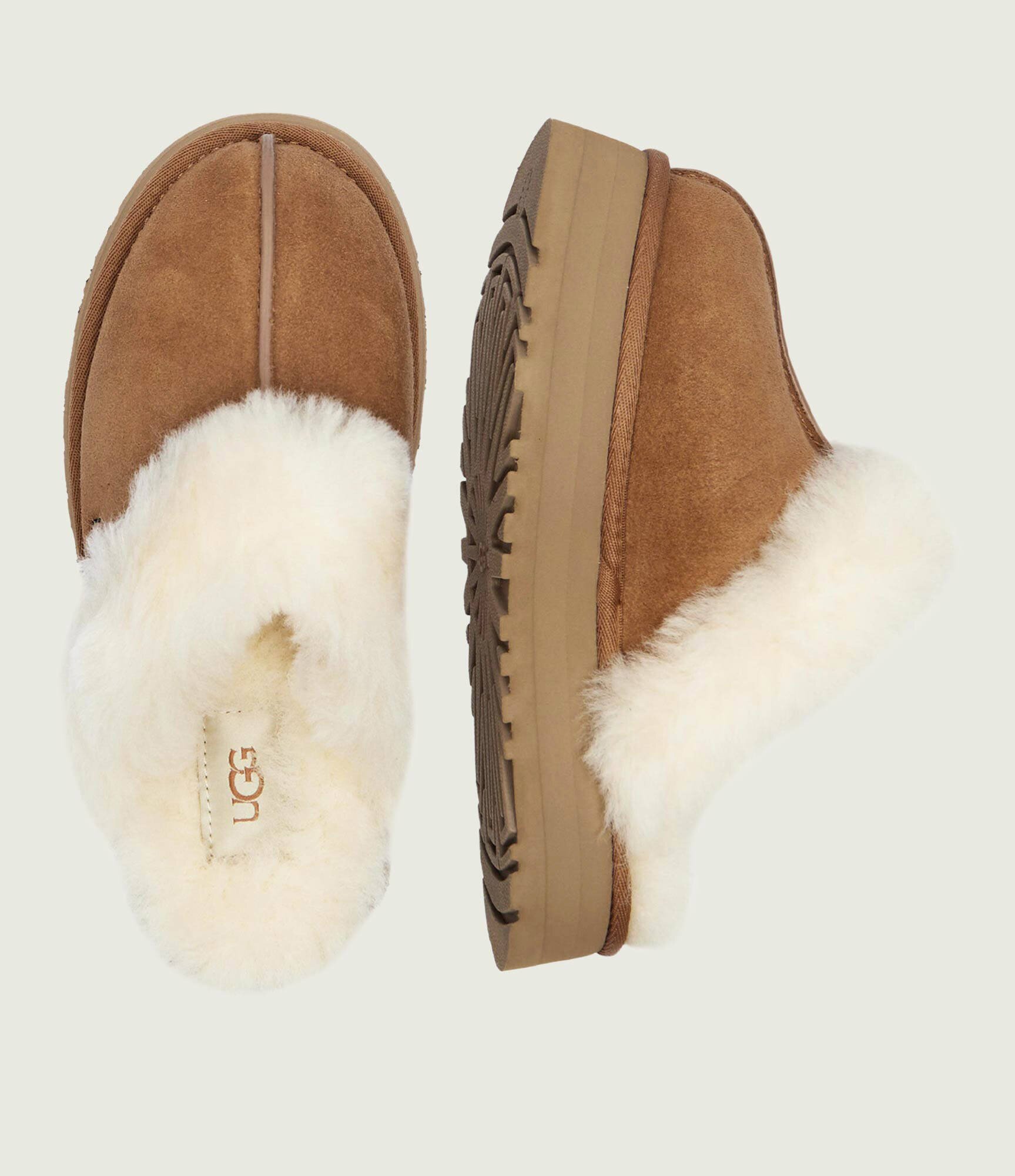 UGG Căptușite papuci de casă DISQUETTE | piele întoarsă | shearling