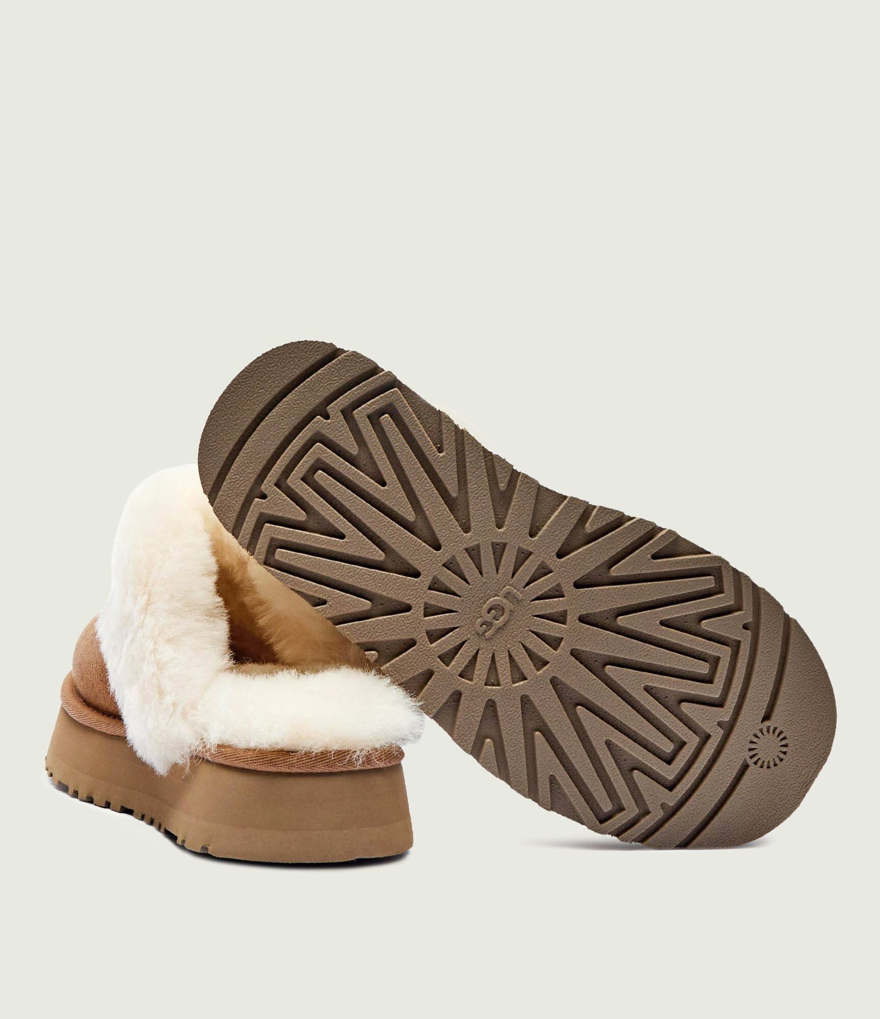 UGG Căptușite papuci de casă DISQUETTE | piele întoarsă | shearling