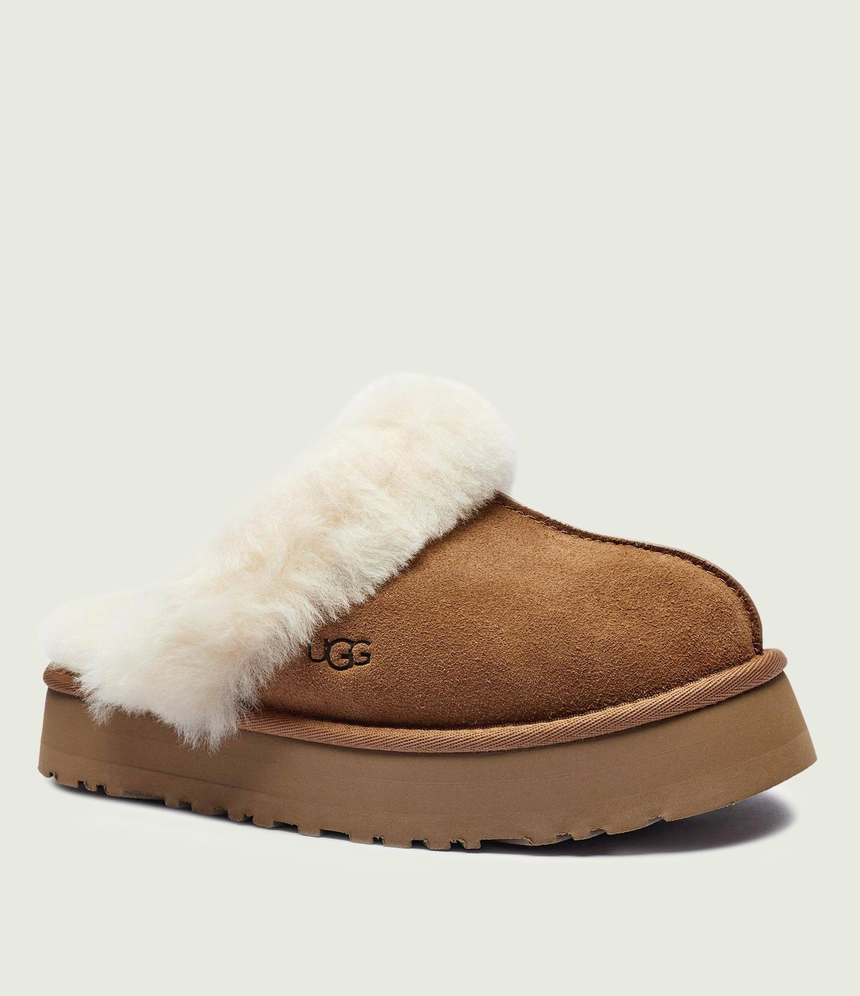 UGG Căptușite papuci de casă DISQUETTE | piele întoarsă | shearling