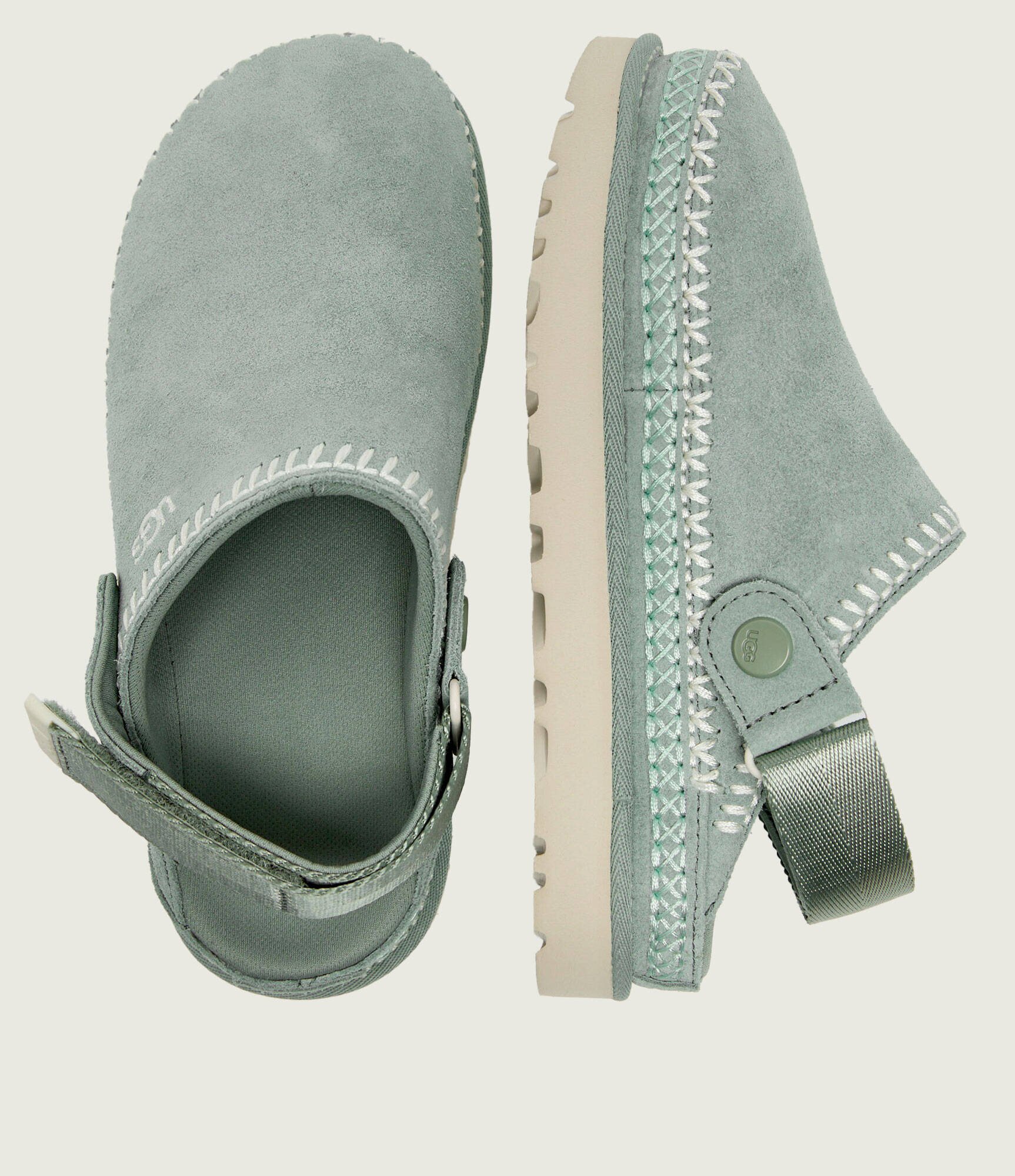 UGG Mule 2 în 1 W GOLDENSTAR MEADOW ACCENT CLOG | piele întoarsă