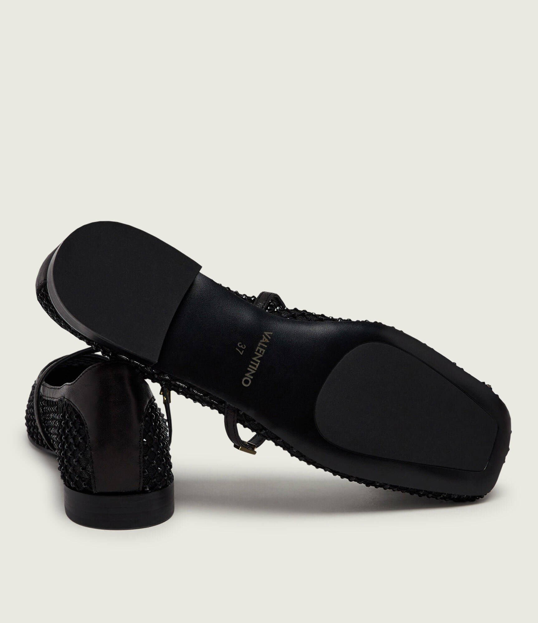Valentino Balerini Crystal Mary Jane cu adaos de piele