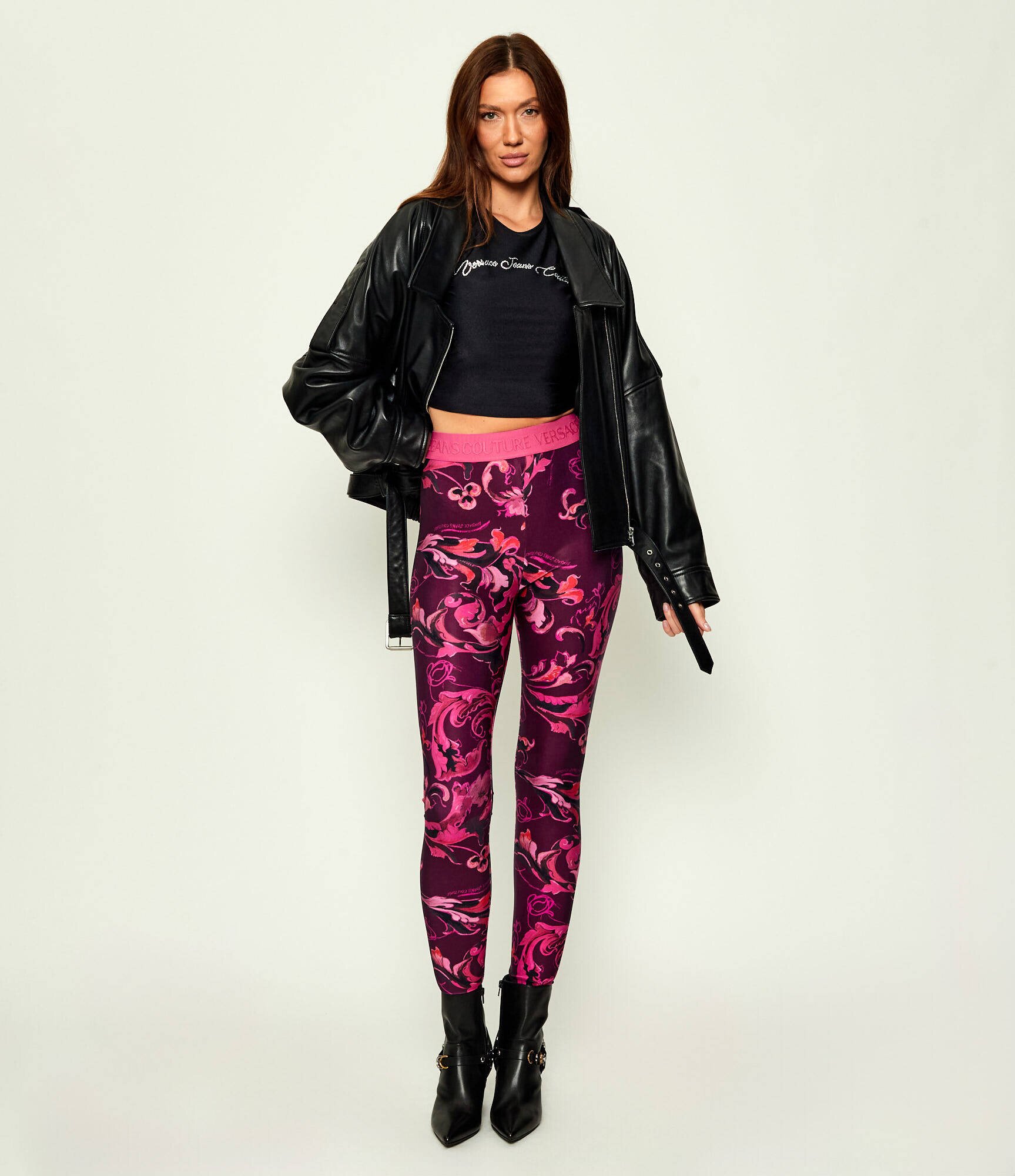 Versace Jeans Couture Colanți BAROCCO PORCELAIN | Skinny fit