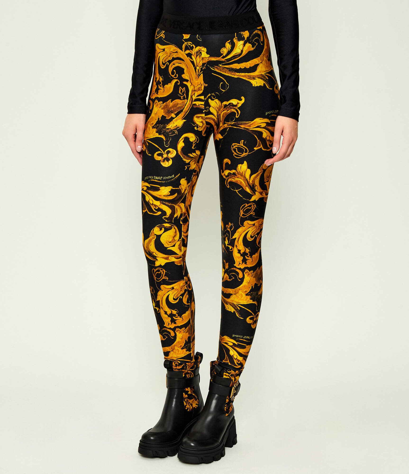 Versace Jeans Couture Colanți BAROCCO PORCELAIN | Skinny fit