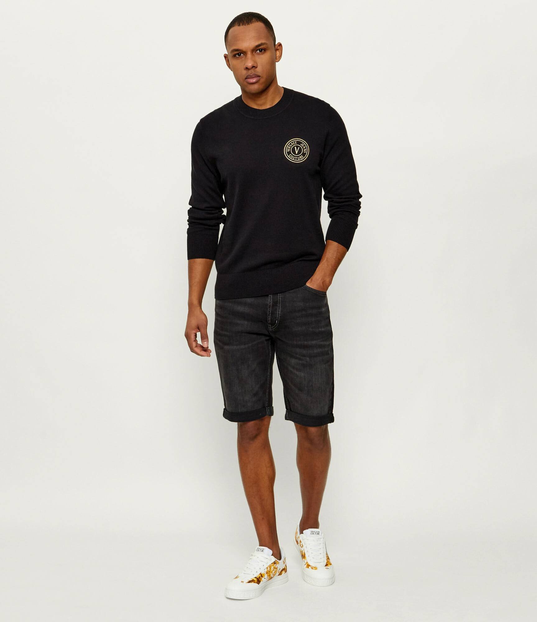 Versace Jeans Couture Pulover | Slim Fit cu adaos de cașmir