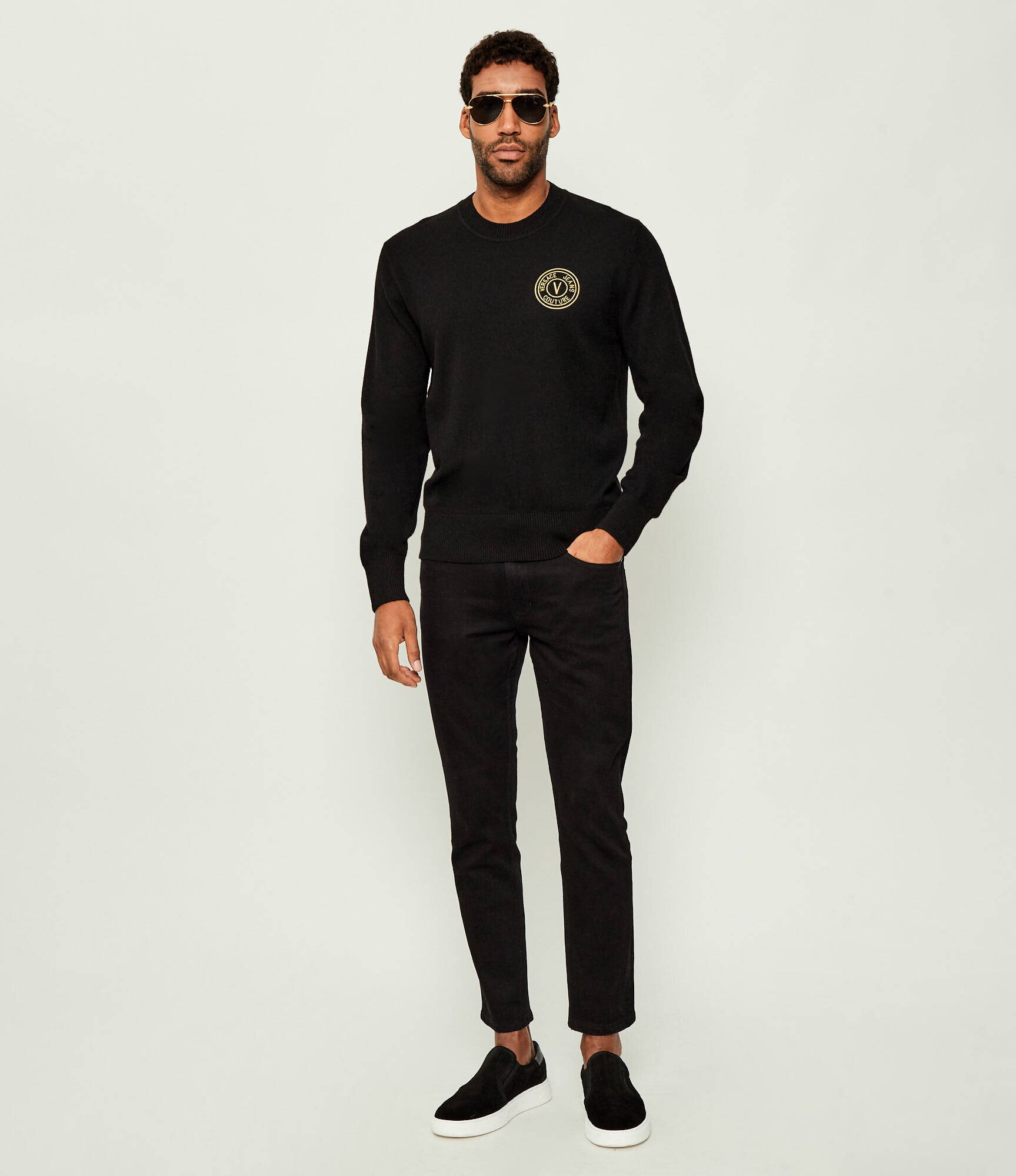 Versace Jeans Couture Pulover | Slim Fit cu adaos de lână și cașmir