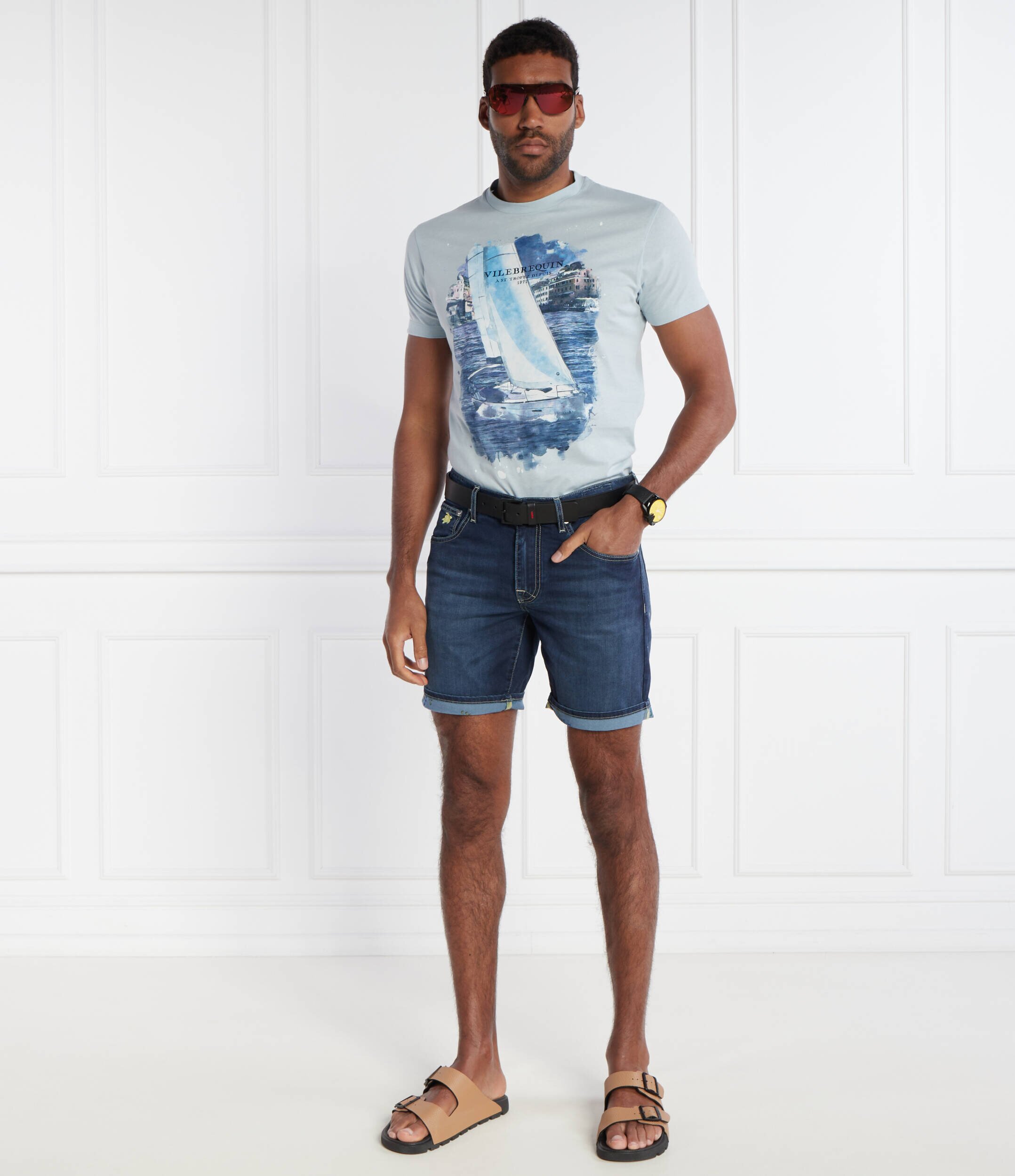 Vilebrequin De blugi pantaloni scurți garonne | Slim Fit
