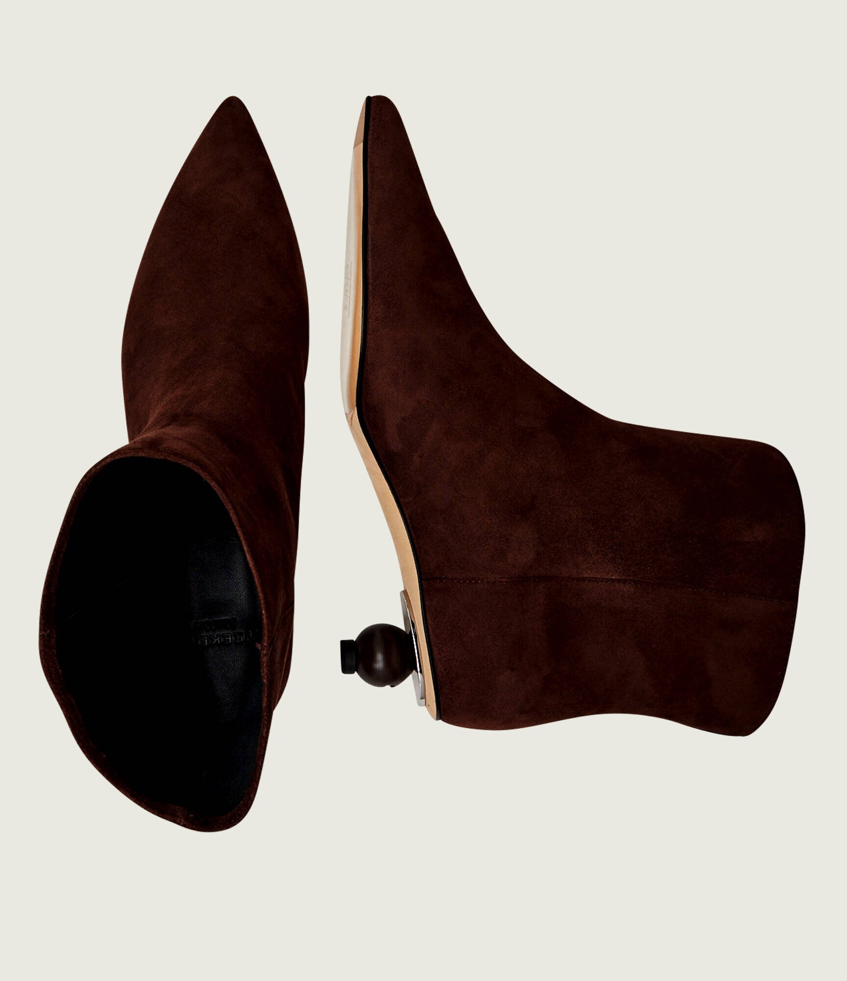 Weekend MaxMara Botine cu toc subțire Wkacapanna | piele întoarsă