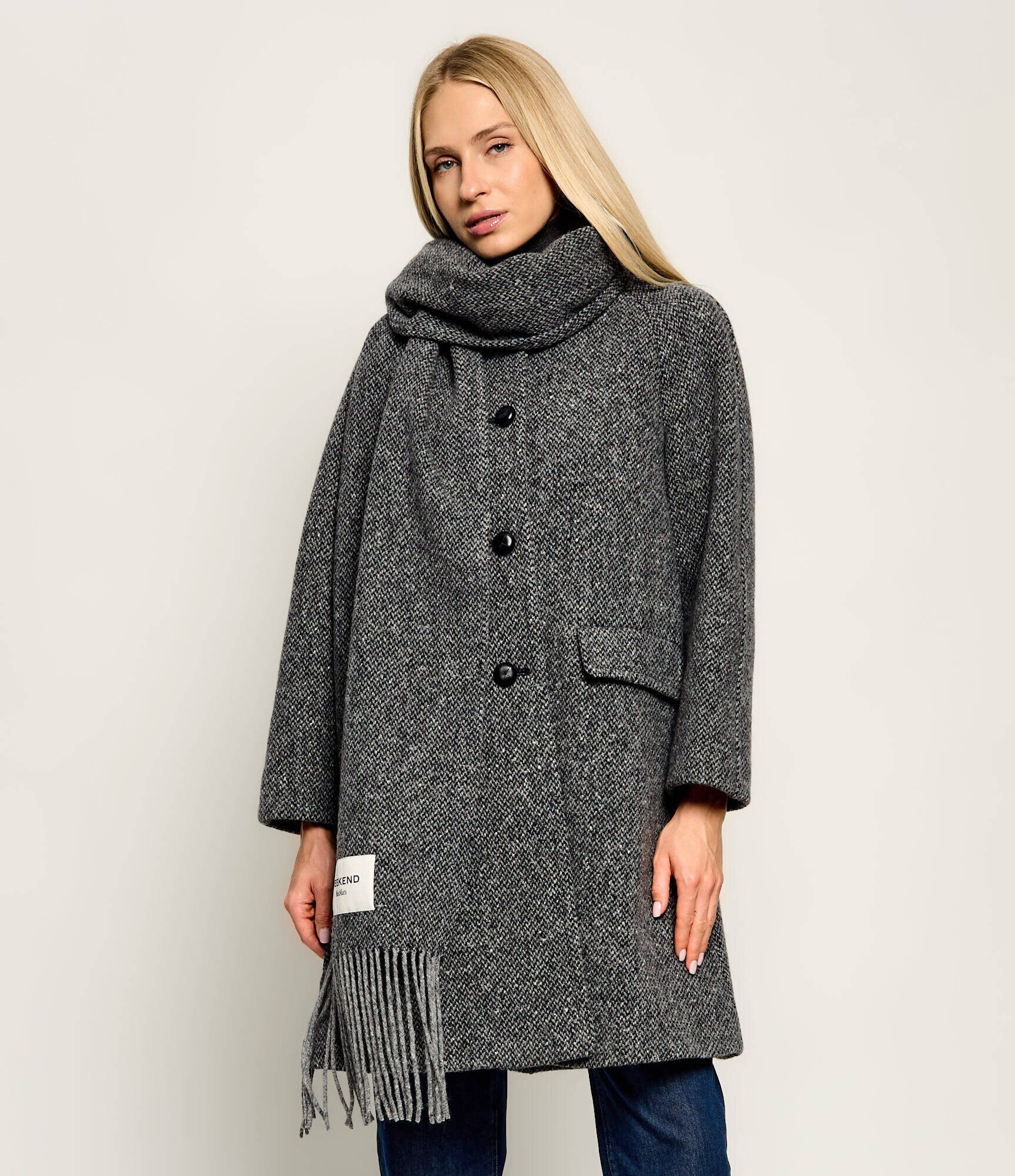 Weekend Max Mara De lână palton + șal Wkdlatino