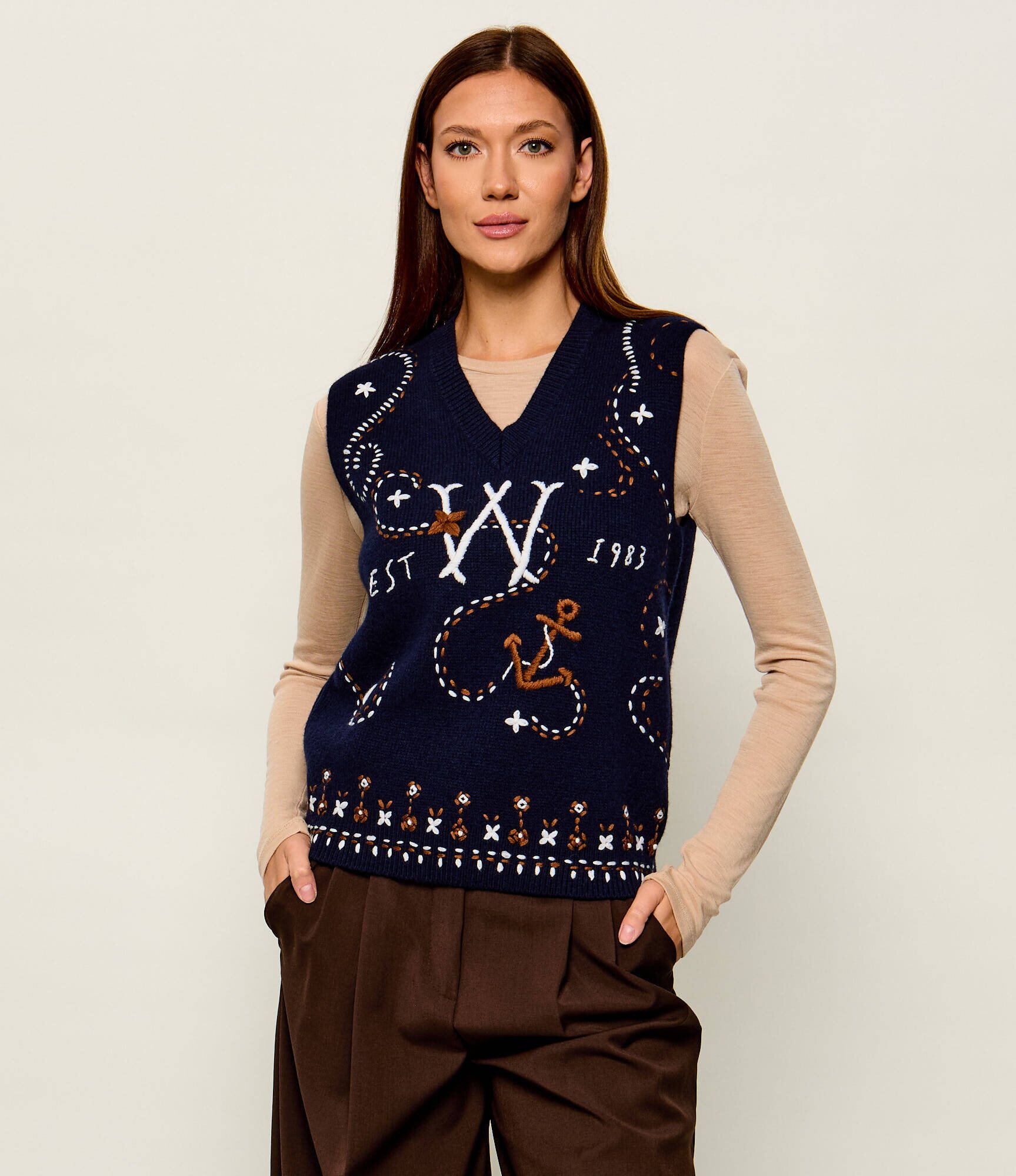 Weekend MaxMara De lână vestă Wkdcacao | regular fit