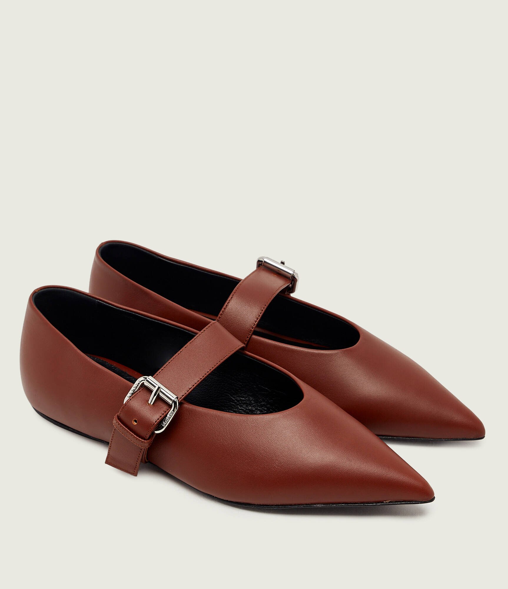 Weekend MaxMara De piele balerini Wkagel Mary Jane