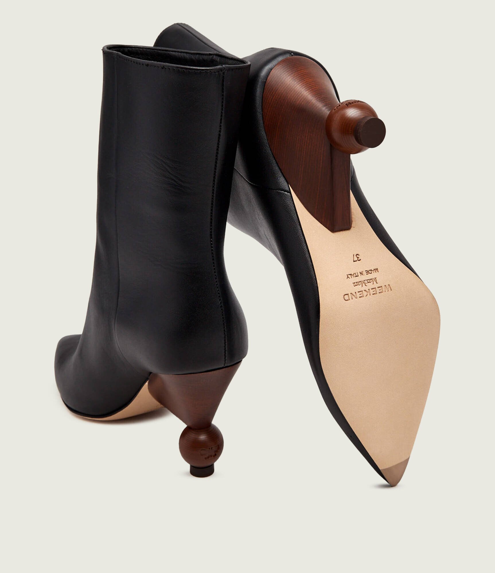 Weekend MaxMara De piele botine cu toc Wkarollio