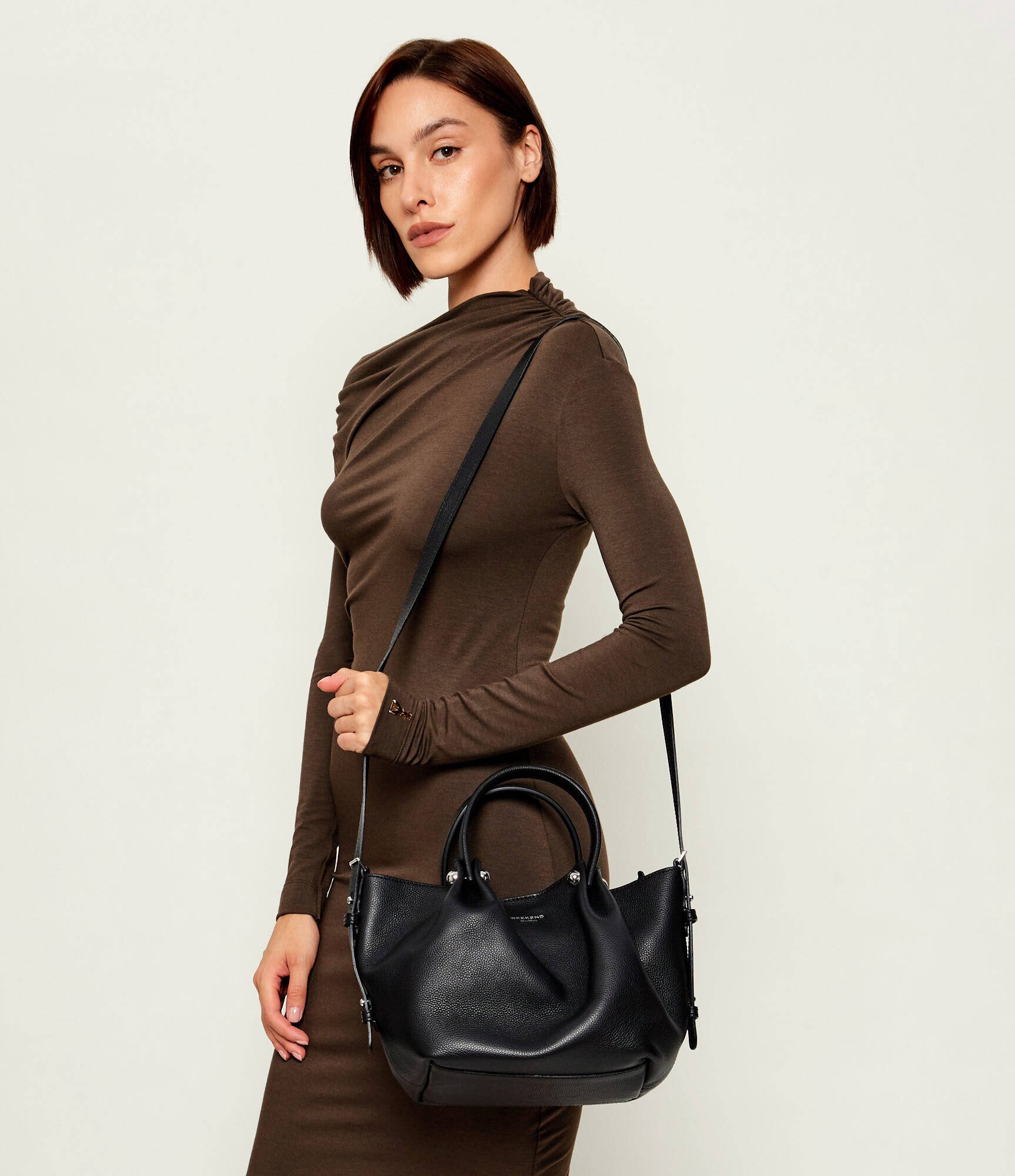 Weekend MaxMara De piele cufăr + borsetă Wkadritto
