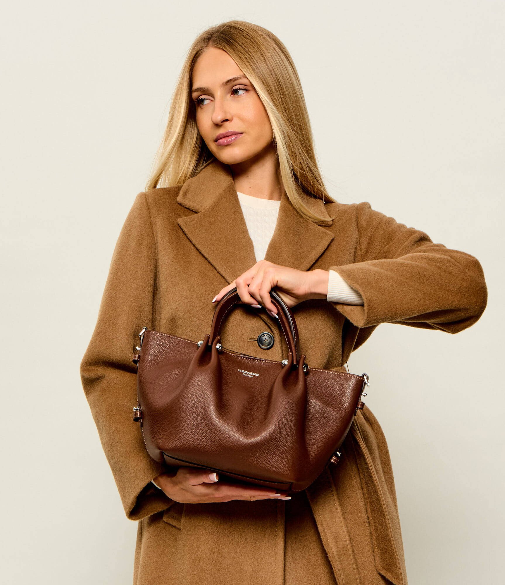 Weekend MaxMara De piele cufăr + borsetă Wkadritto