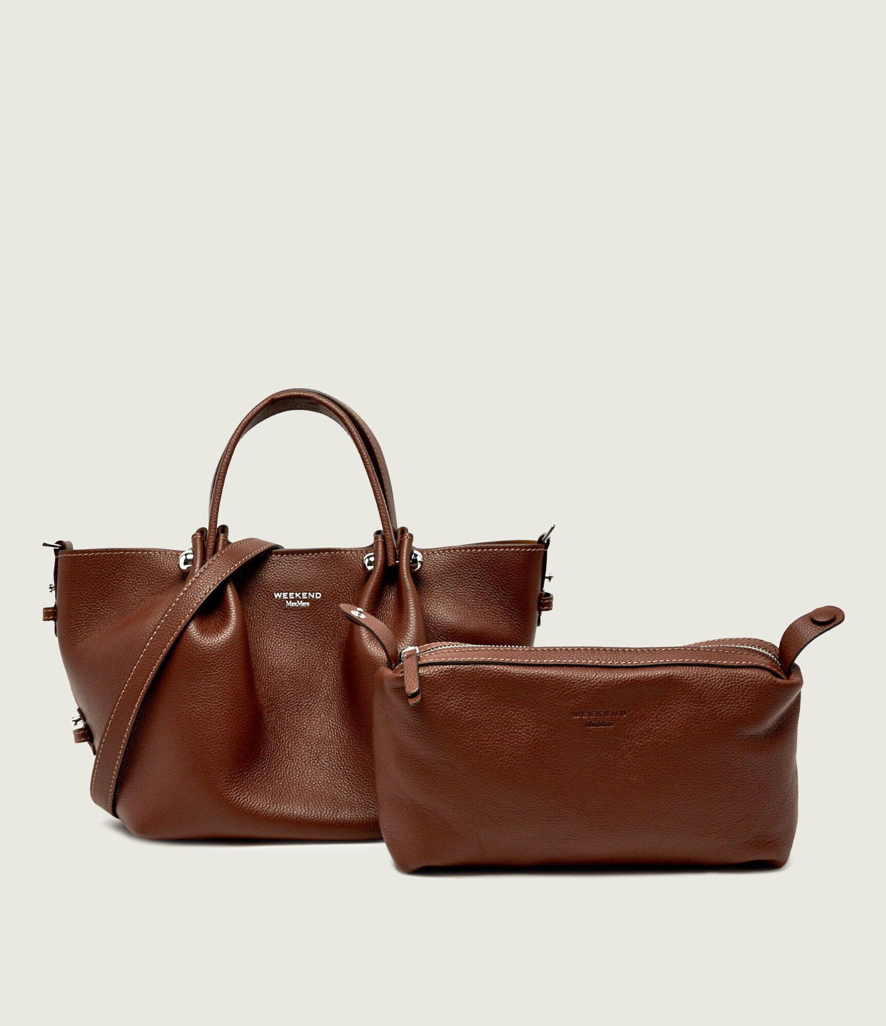 Weekend MaxMara De piele cufăr + borsetă Wkadritto