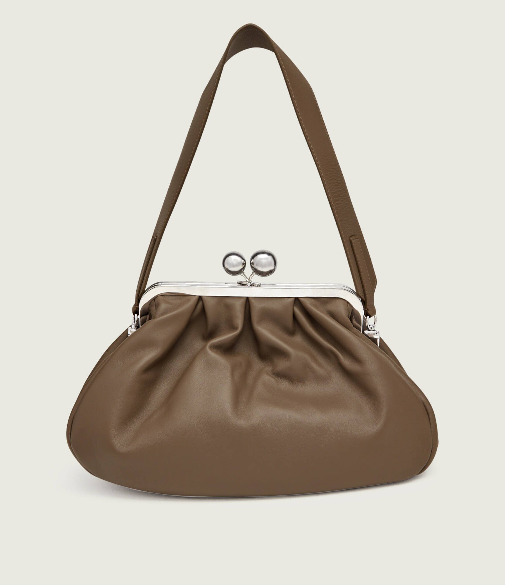 Weekend MaxMara De piele geantă pe umăr Cubico Pasticcino