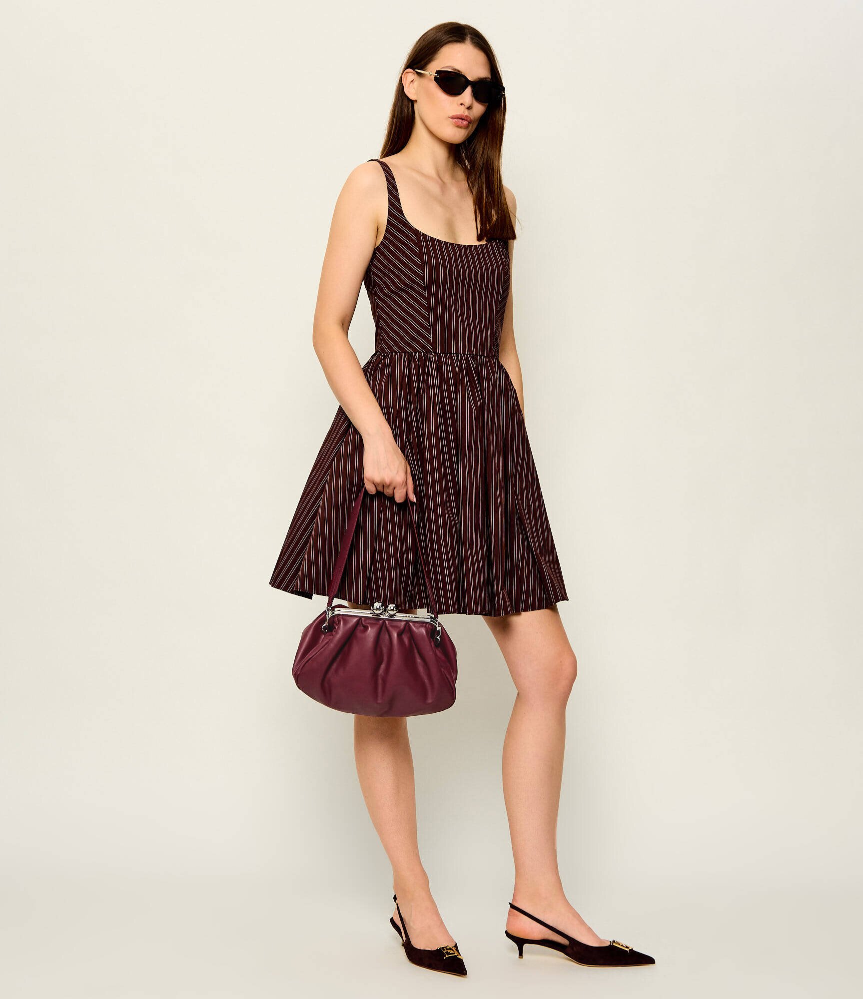 Weekend MaxMara De piele geantă pe umăr Cubico Pasticcino
