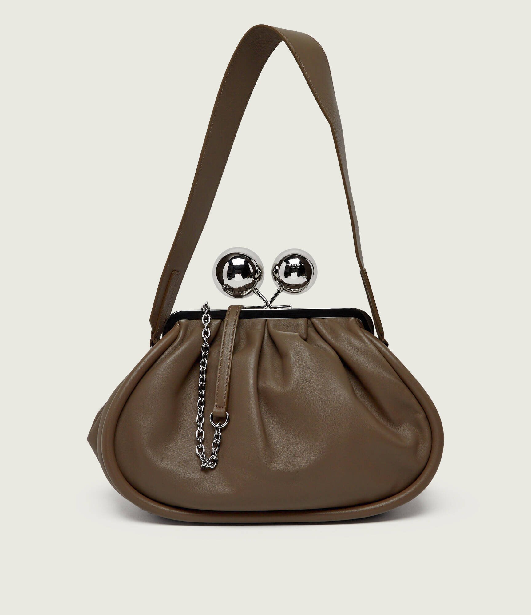 Weekend MaxMara De piele geantă pe umăr Milvanew Pasticcino