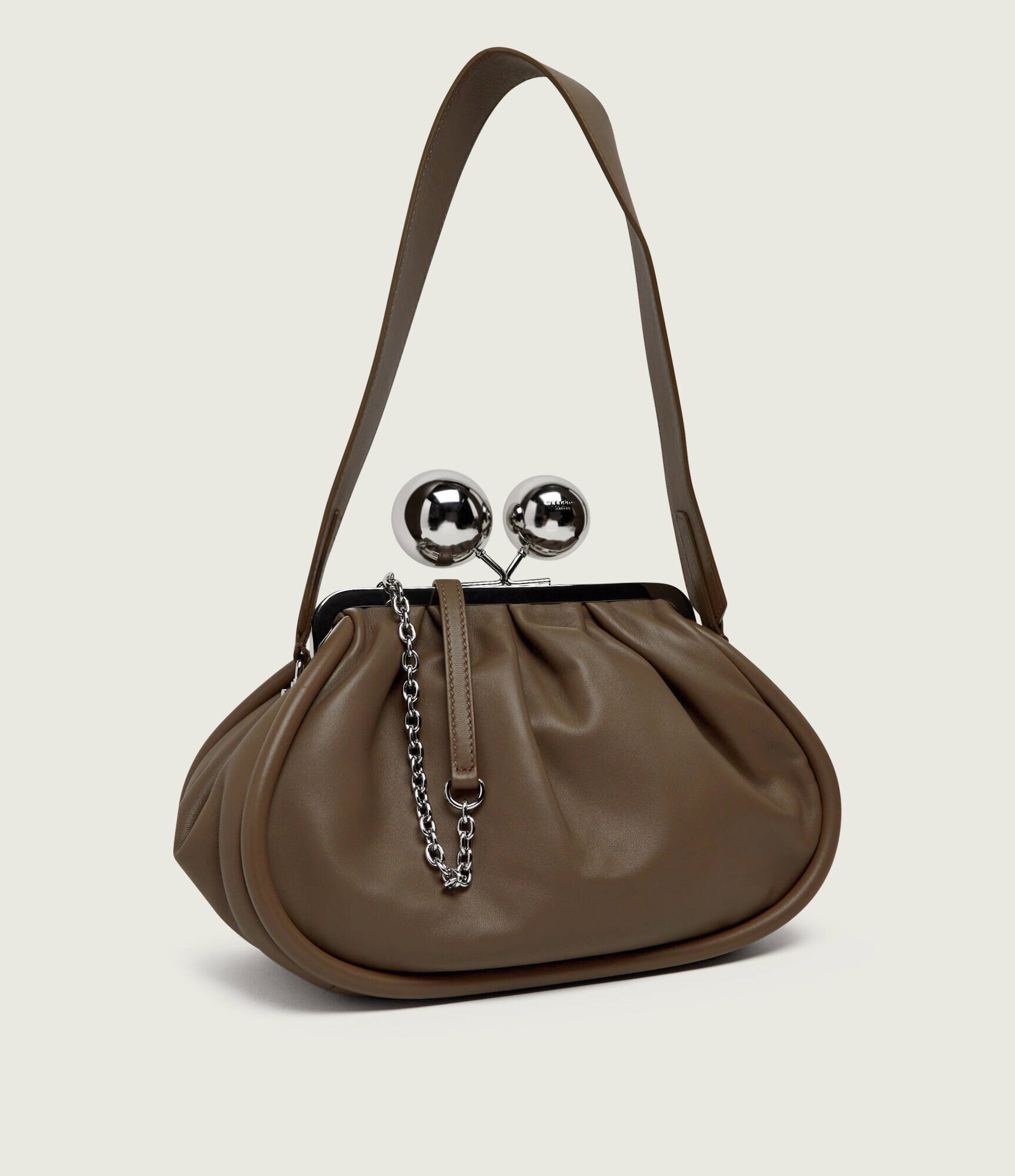Weekend MaxMara De piele geantă pe umăr Milvanew Pasticcino