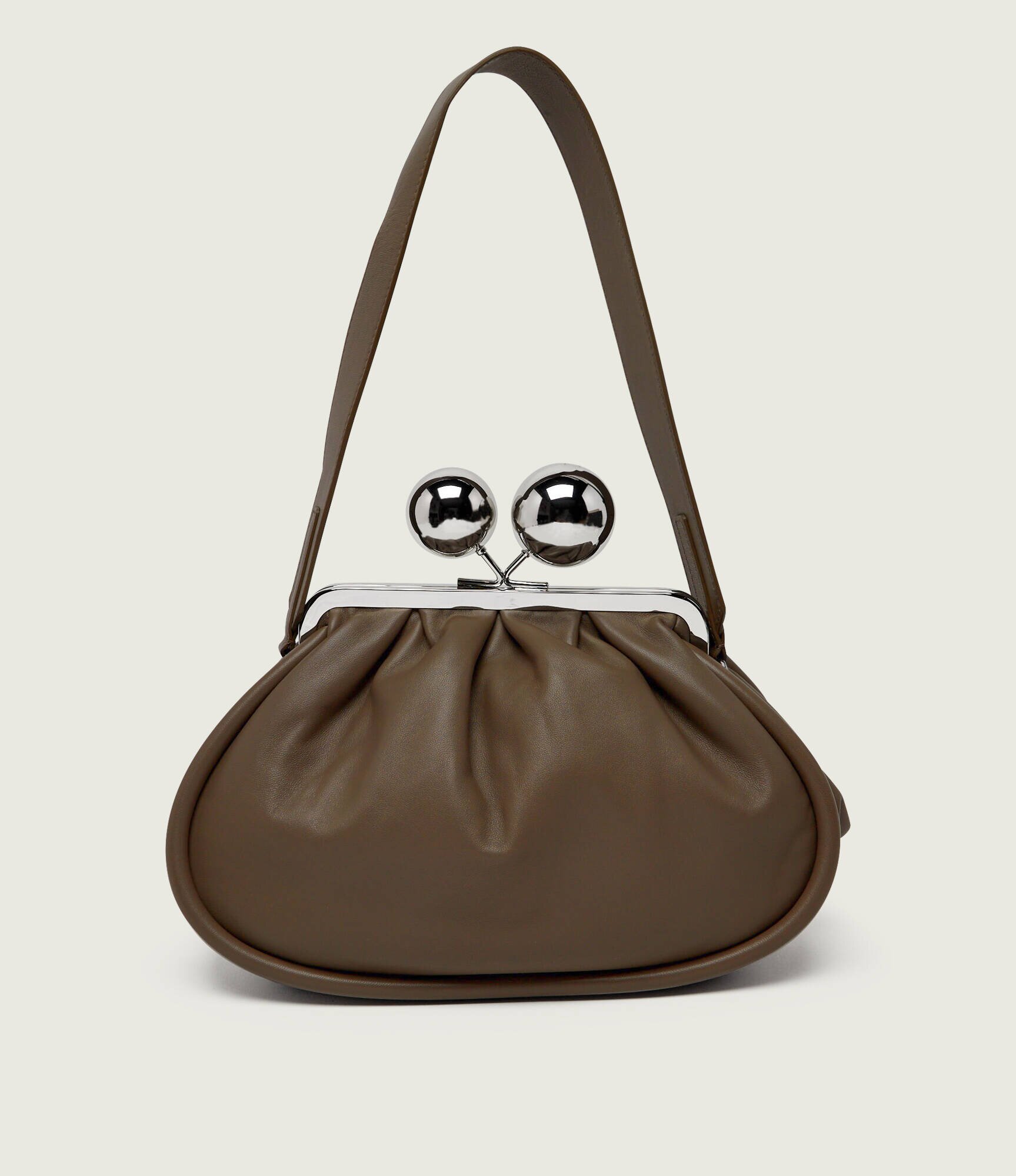 Weekend MaxMara De piele geantă pe umăr Milvanew Pasticcino