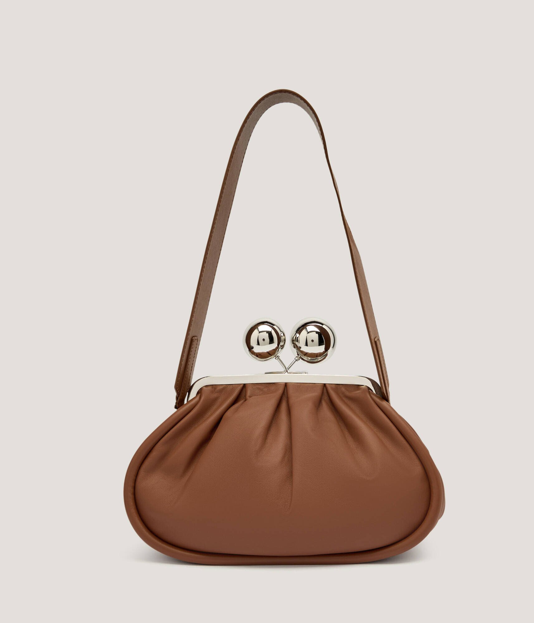 Weekend MaxMara De piele geantă pe umăr Milvanew Pasticcino