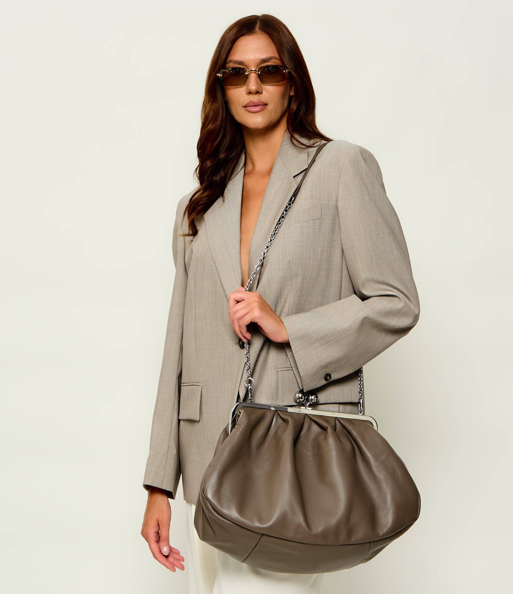 Weekend MaxMara De piele geantă pe umăr Provino Pasticcino