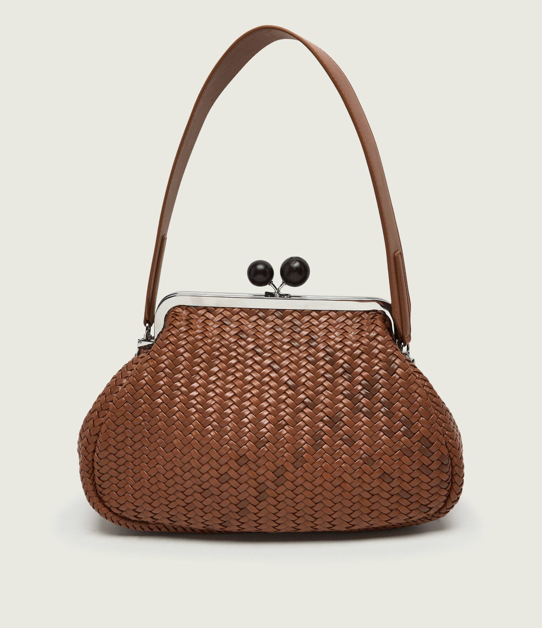Weekend MaxMara De piele geantă pe umăr Wkaere Pasticcino